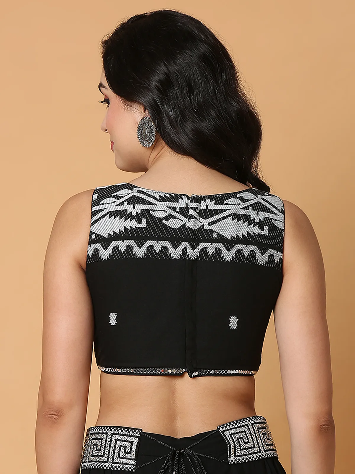 Classy black cotton sleeveless blouse