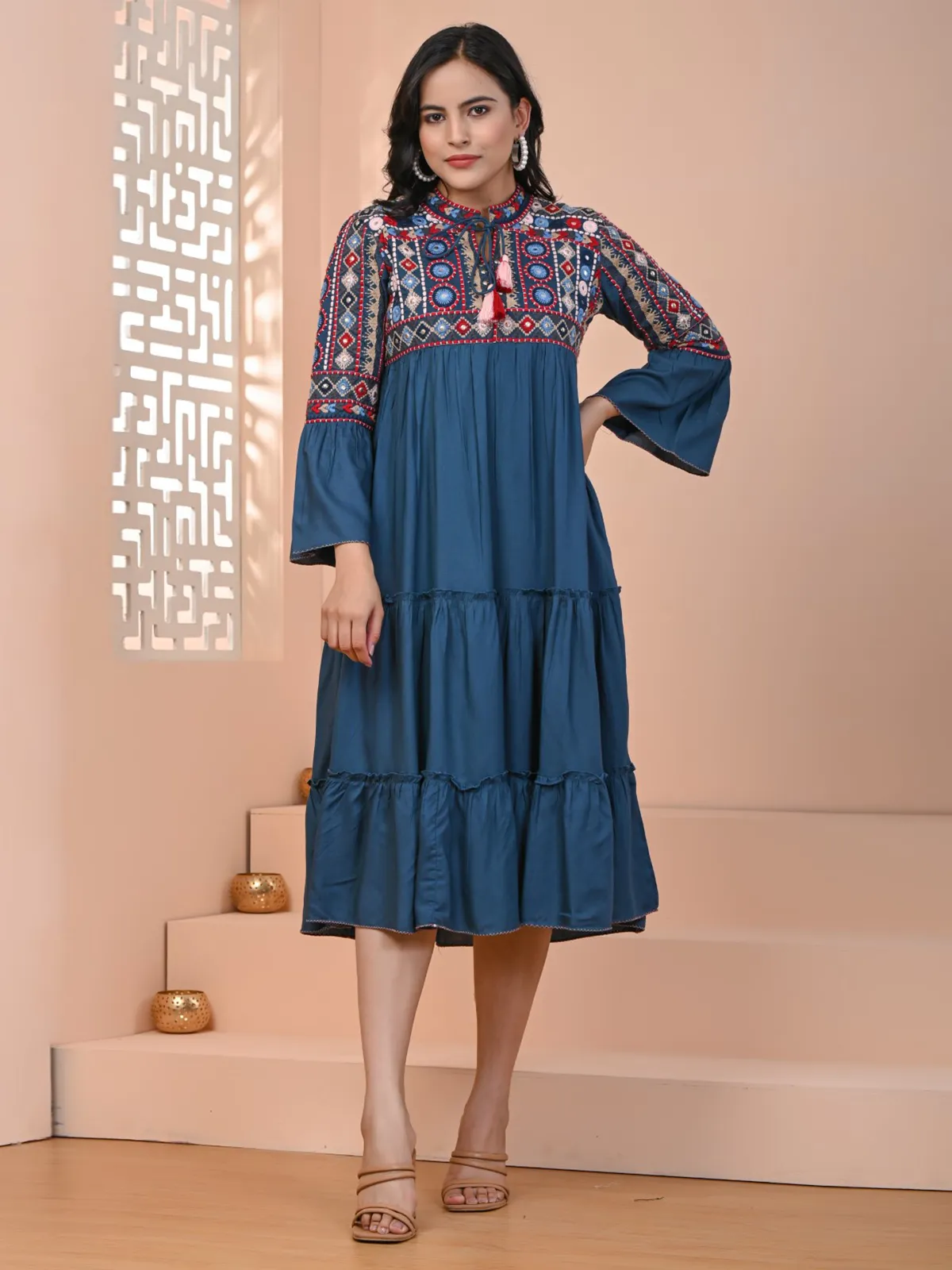 Classy blue cotton casual kurti