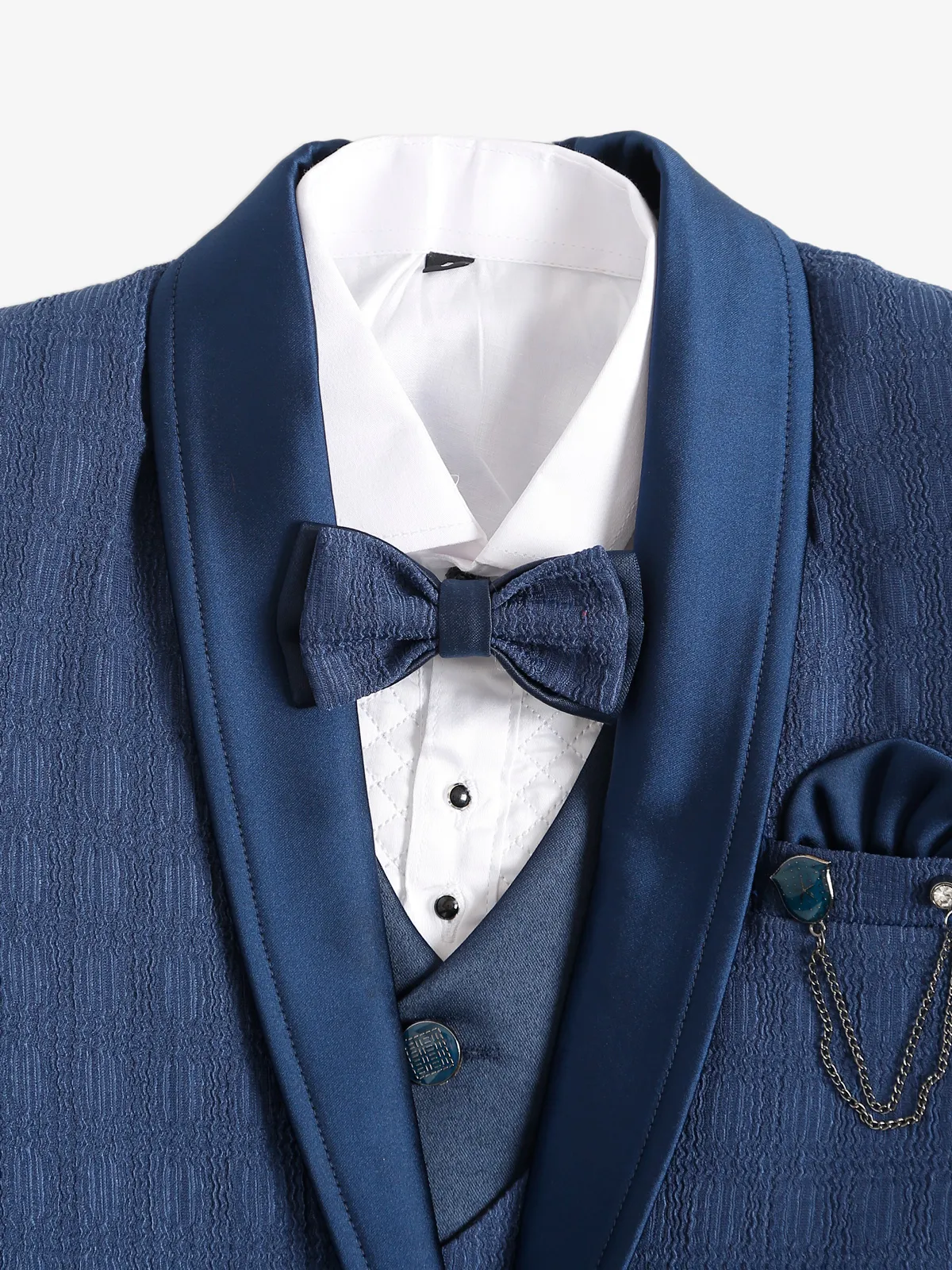 Classy blue texture coat suit