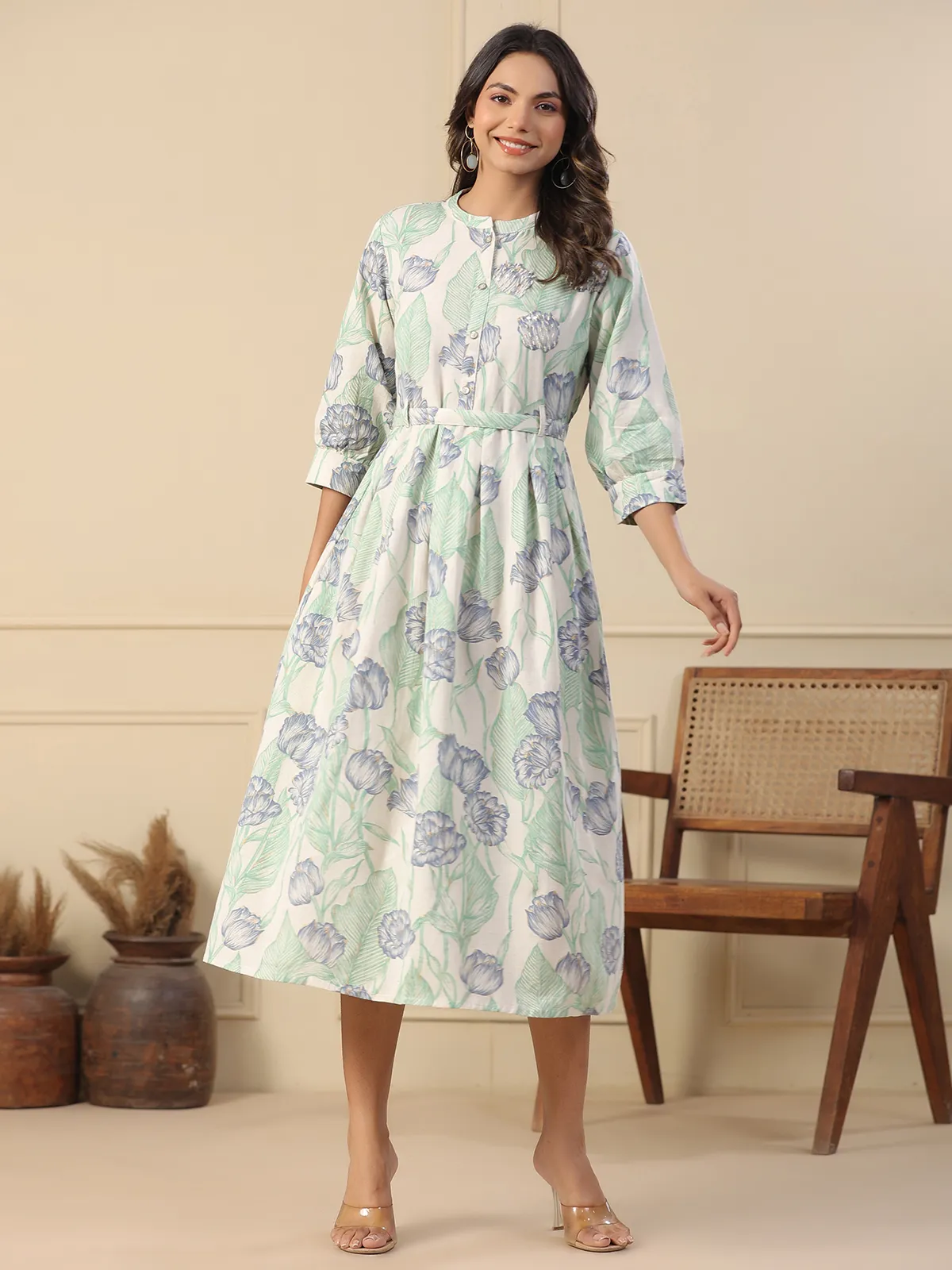 Classy light green printed kurti