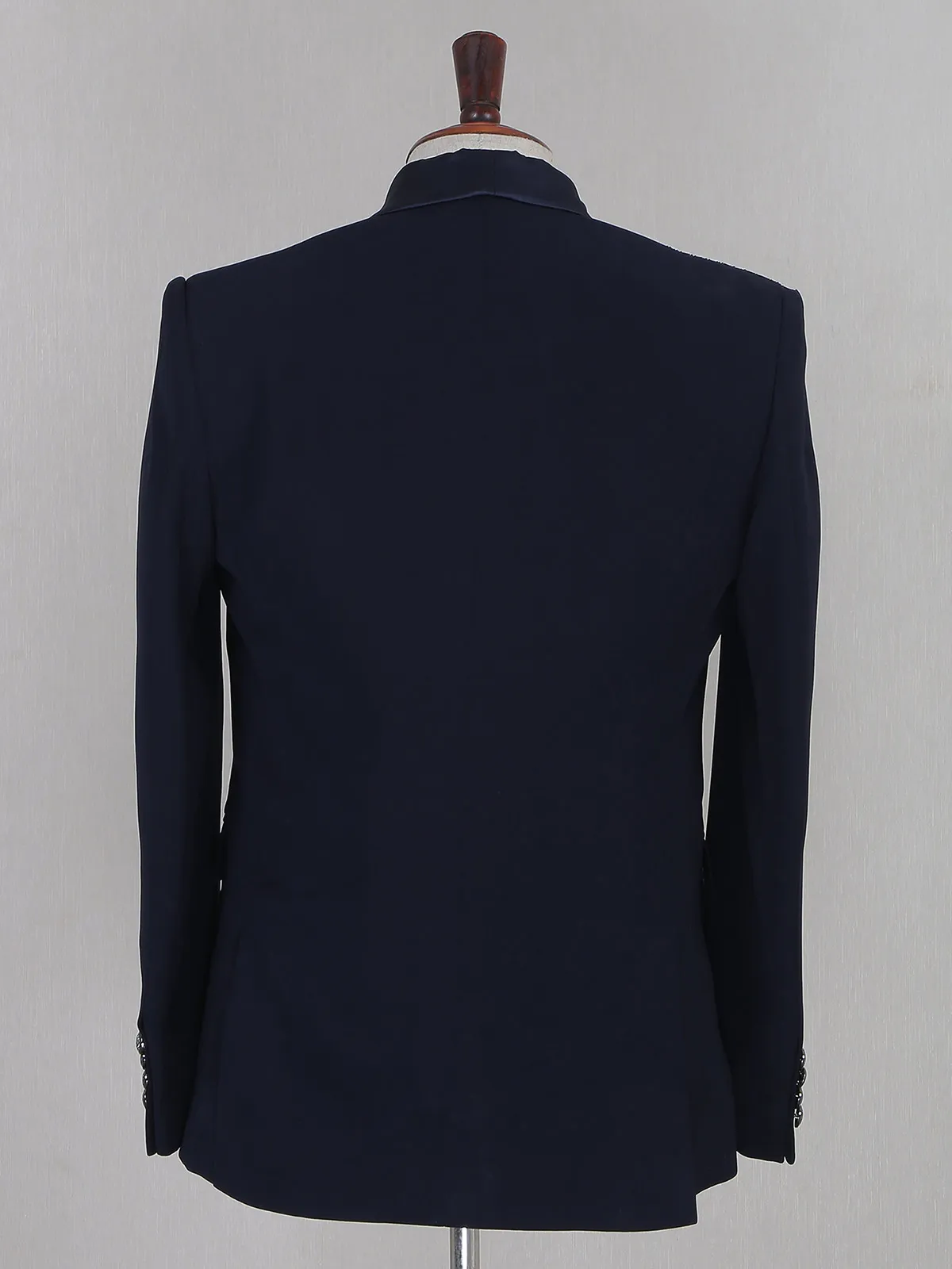 Classy navy terry rayon coat suit for reception