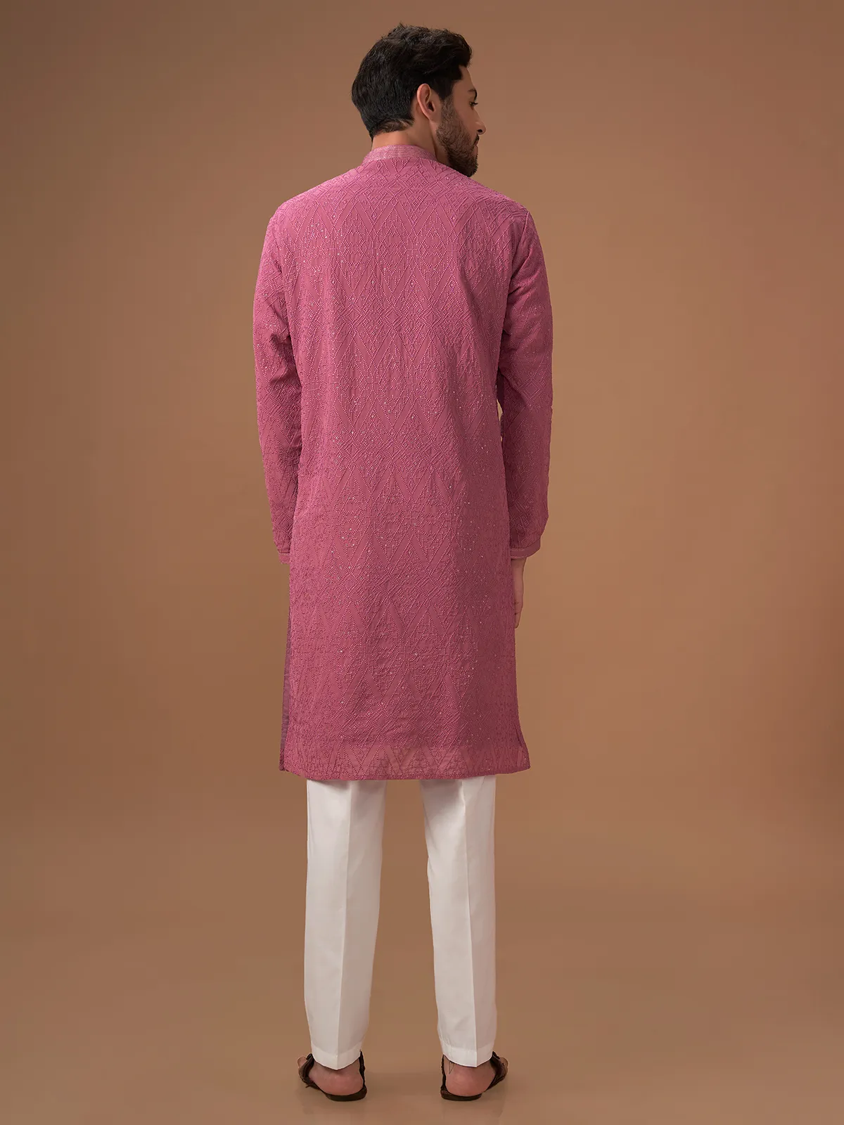 Classy pink georgette kurta suit
