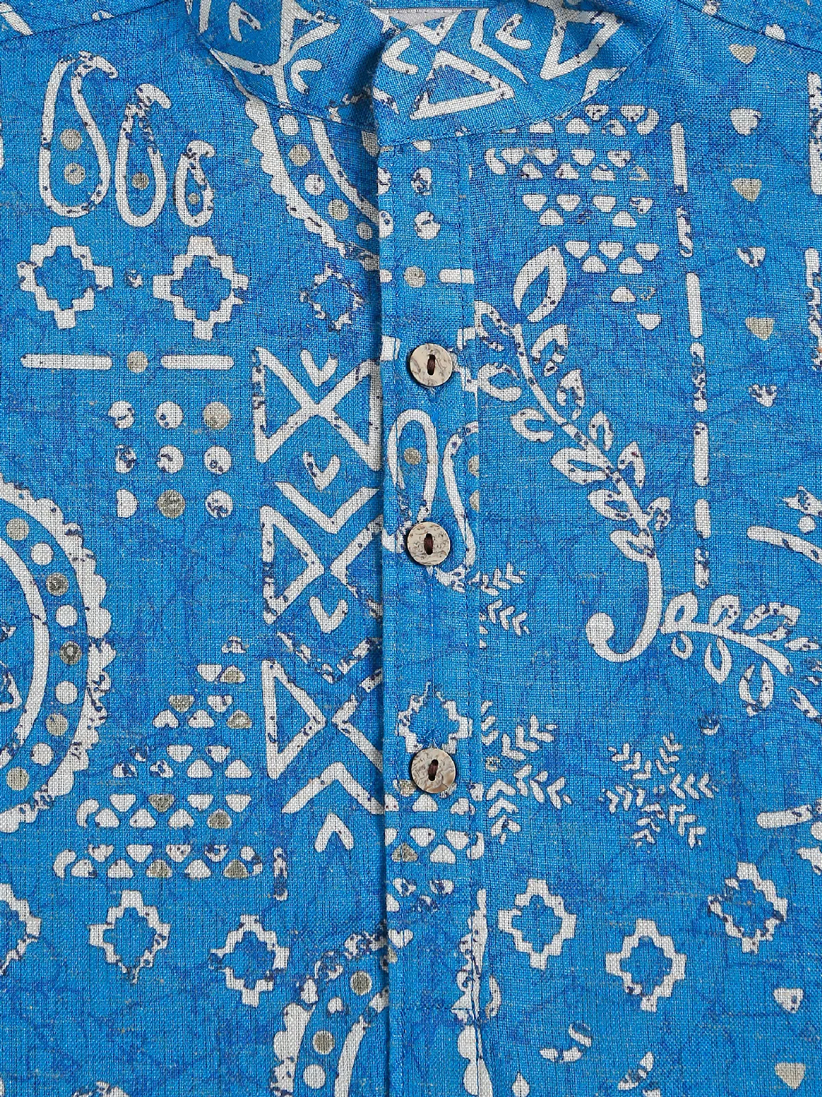 Classy printed blue cotton kurta