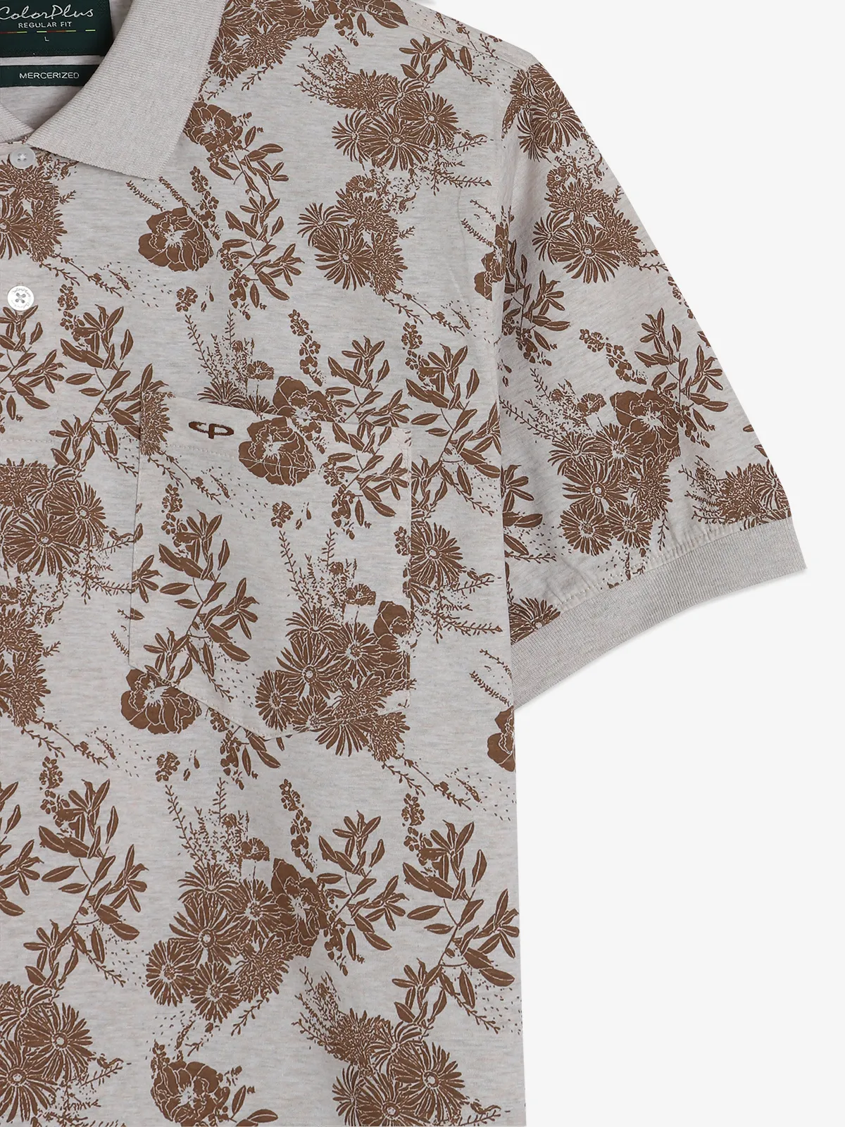 COLORPLUS cotton beige polo -shirt
