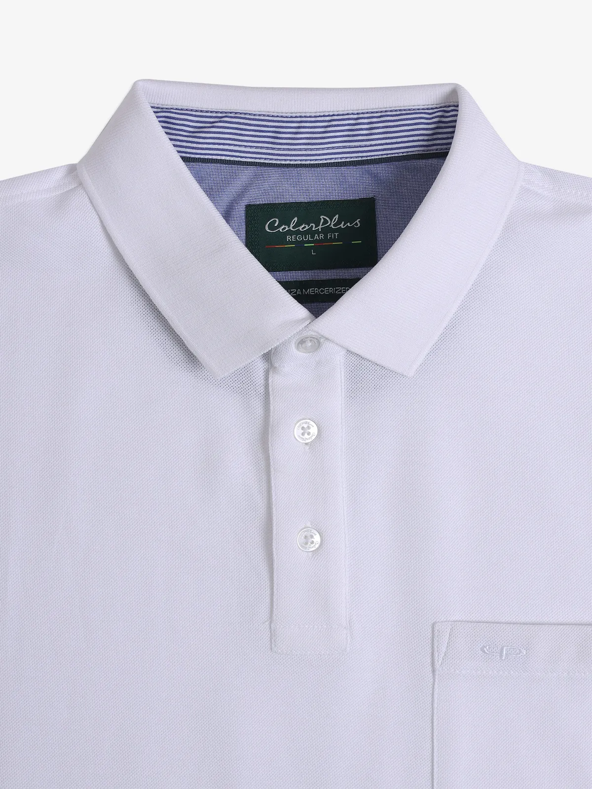 COLORPLUS plain white polo t-shirt