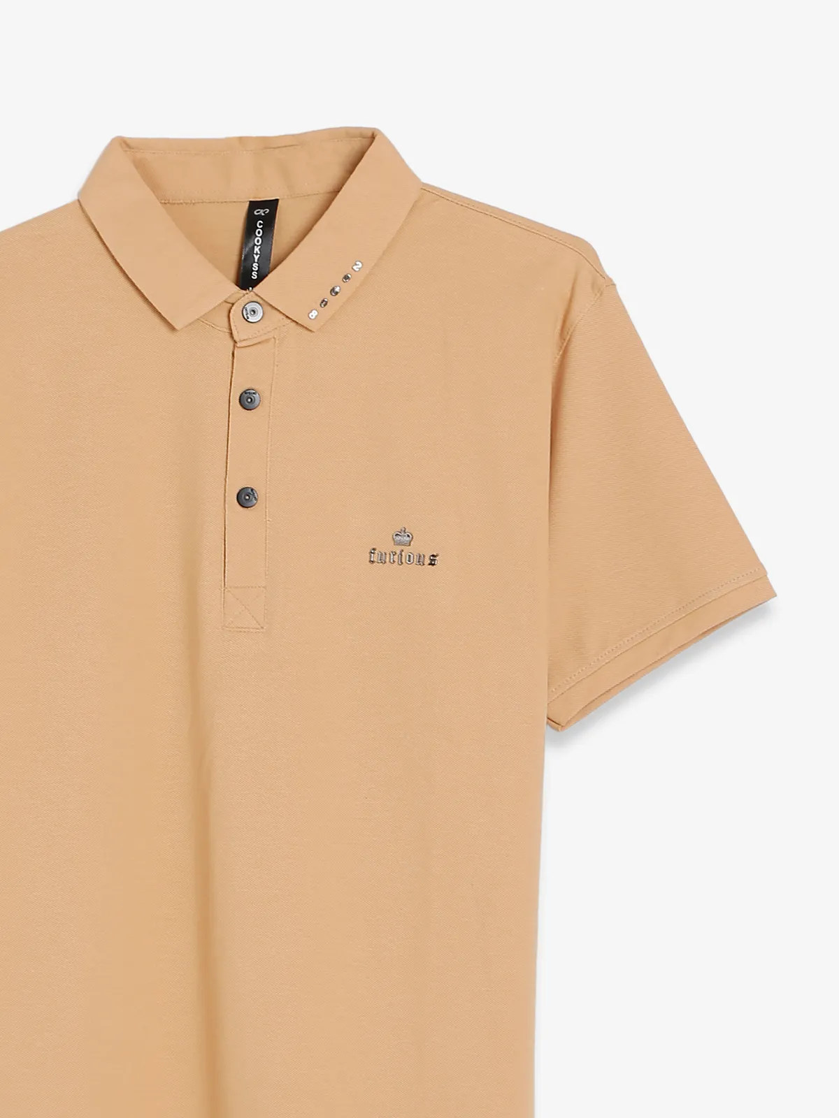 Cookyss beige plain polo t shirt