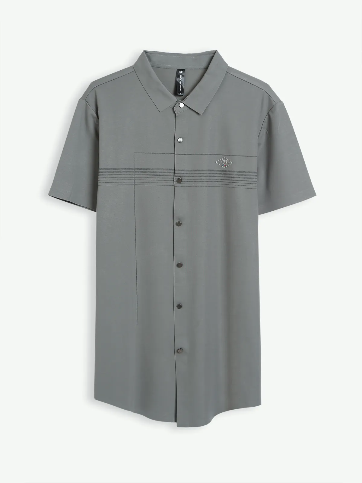 Cookyss grey cotton half sleeves shirt