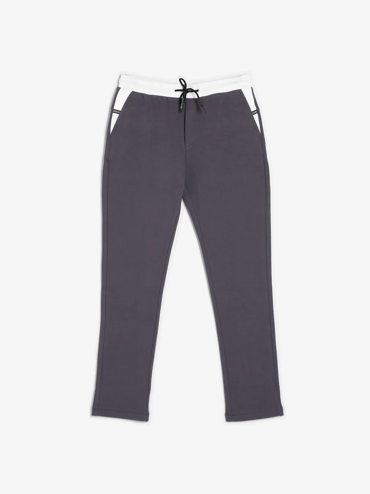 Cookyss grey cotton solid track pant