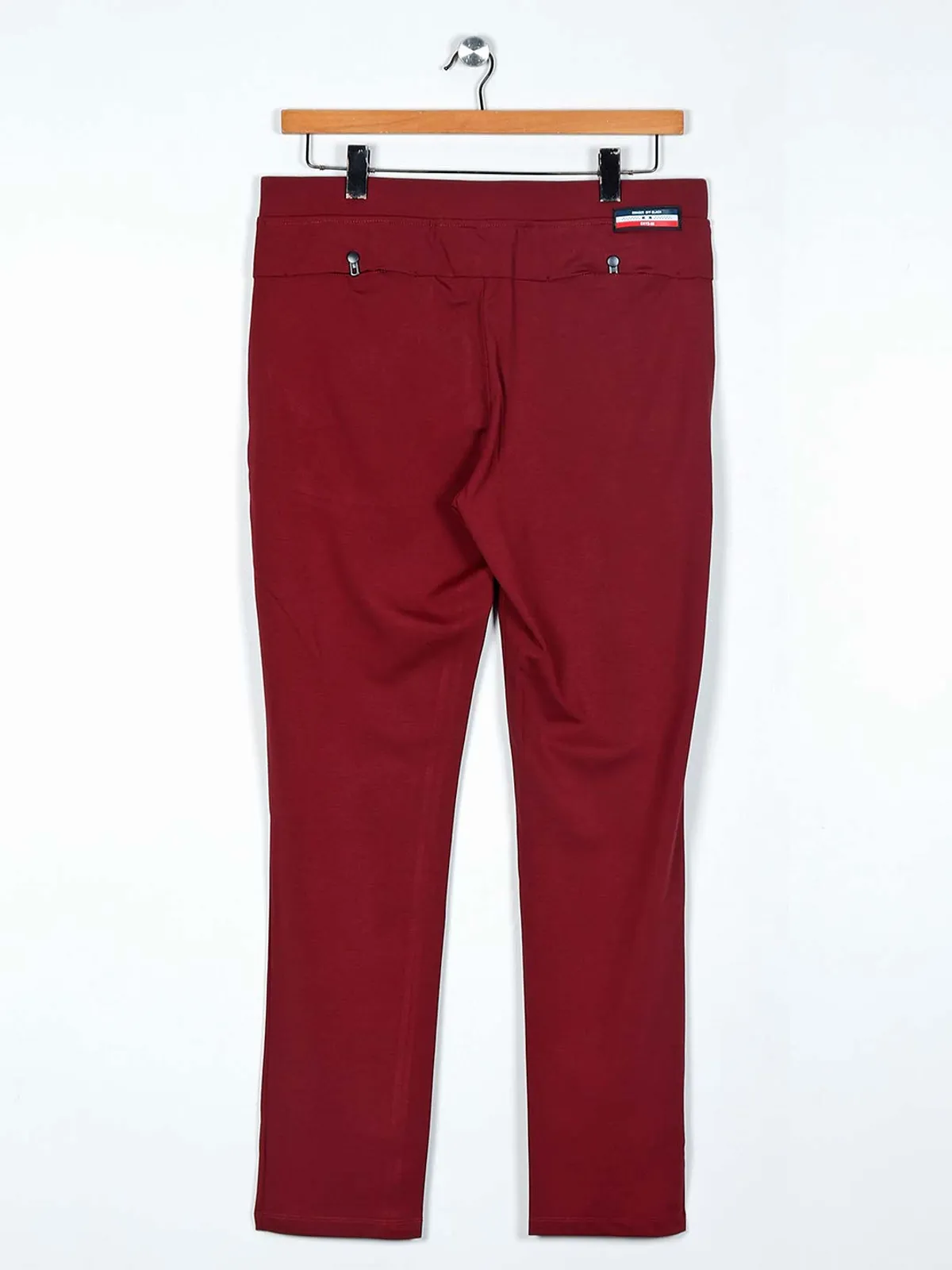 Cookyss maroon slim fit cotton track pant