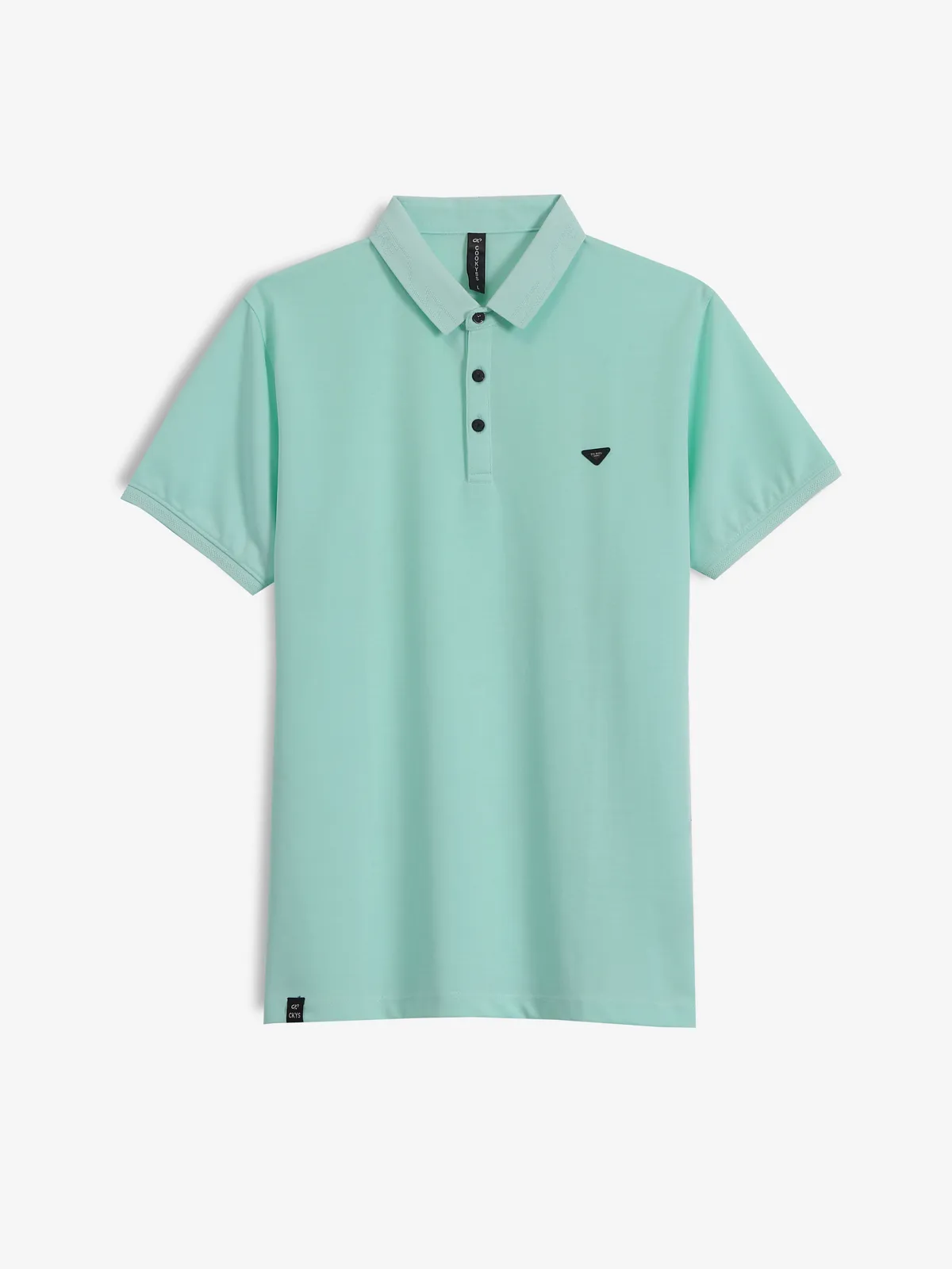 COOKYSS palin mint blue cotton polo t-shirt