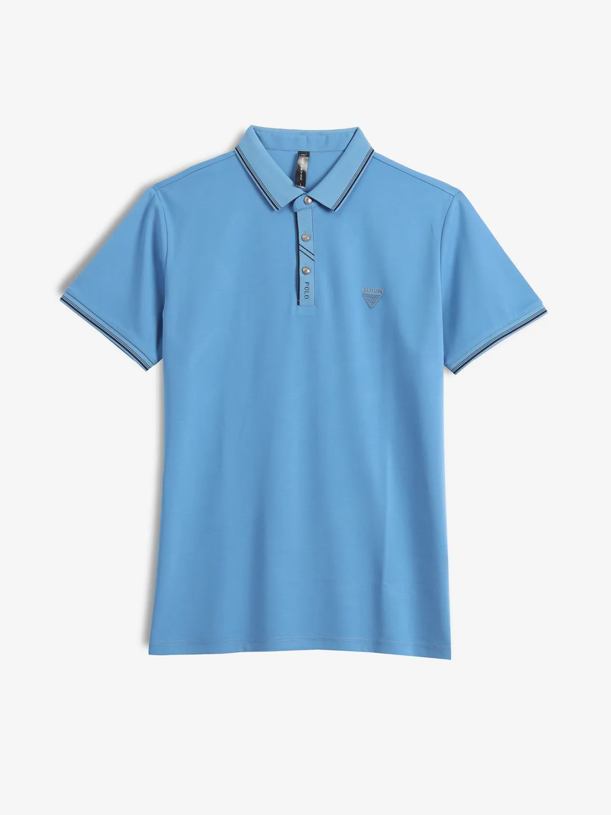 COOKYSS plain blue cotton polo t-shirt