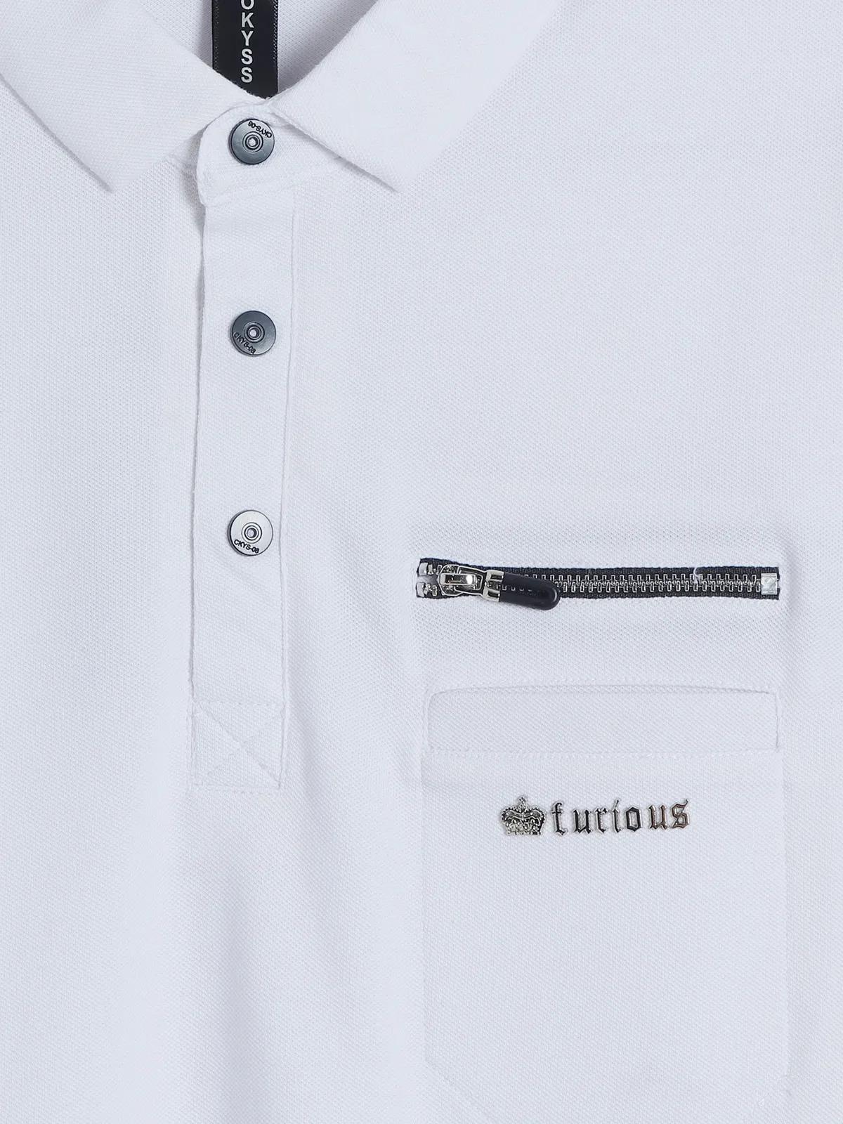 Cookyss white plain polo t shirt