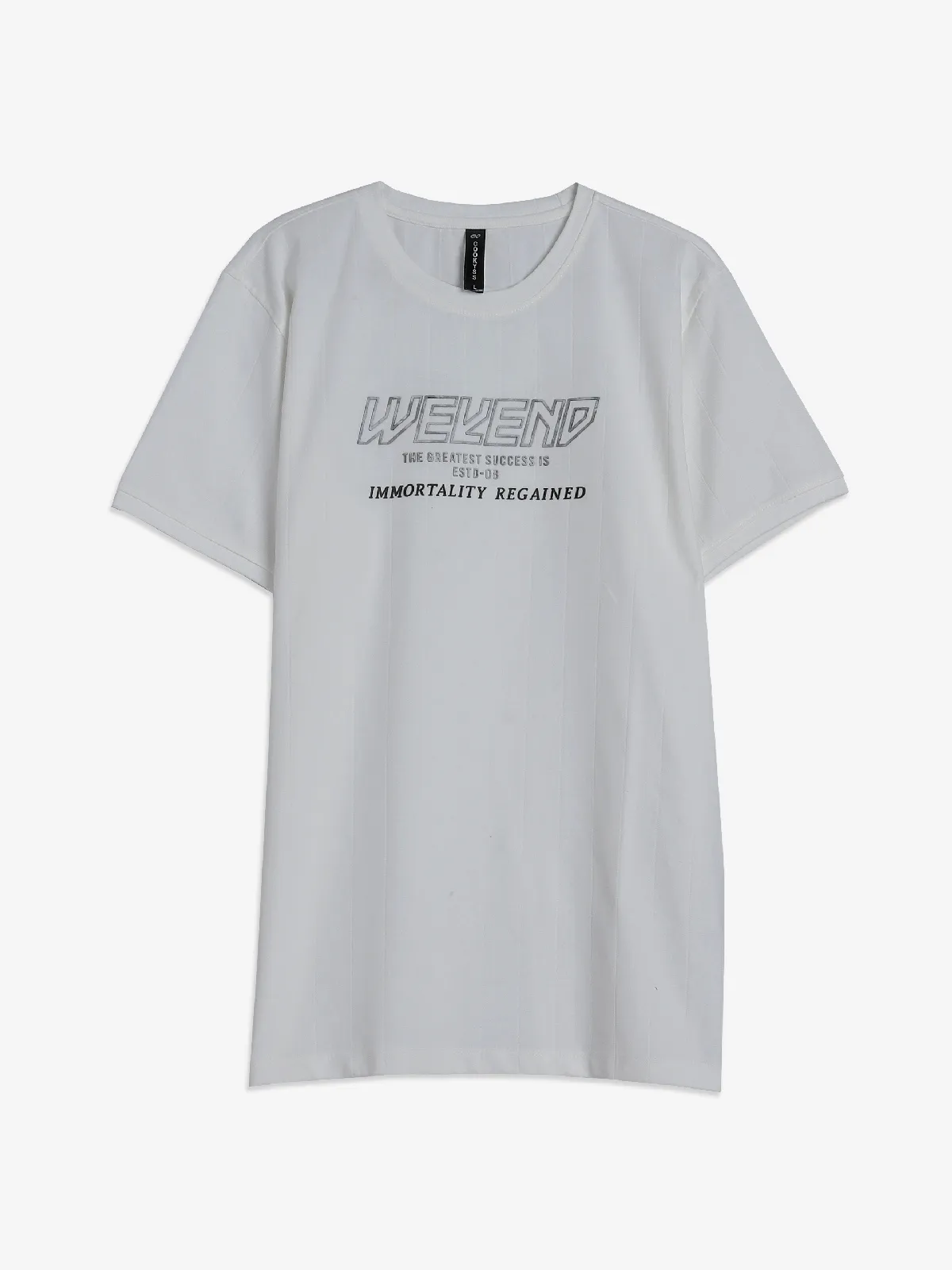 Cookyss white printed half sleeves t-shirt