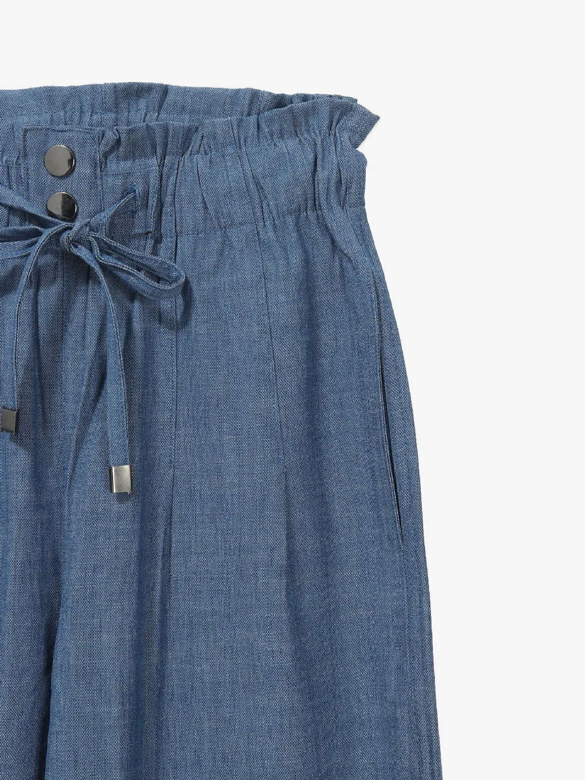 COOL blue cotton solid pant
