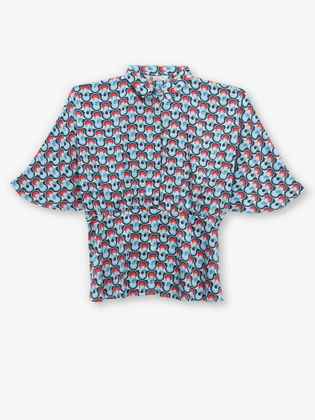 COOL blue printed linen crop top