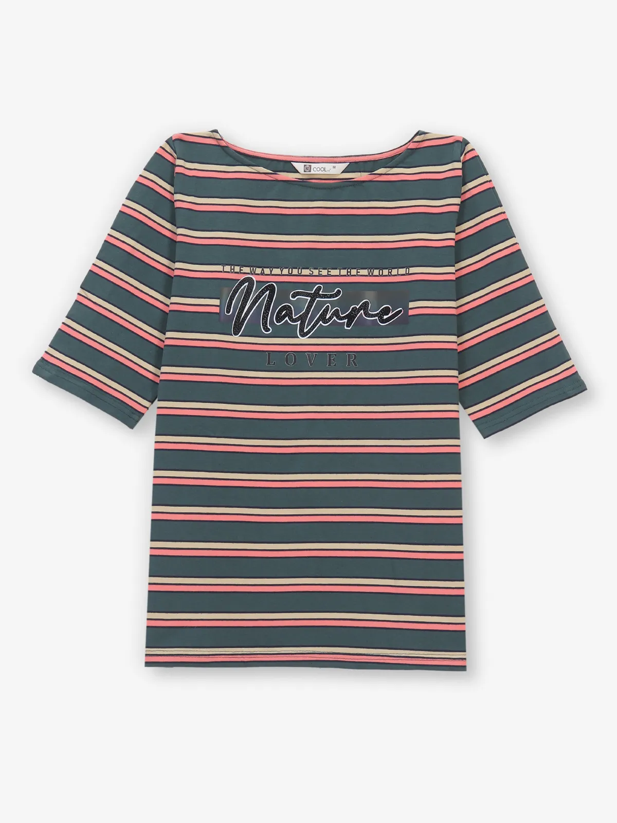 COOL dark grey stripe silk top