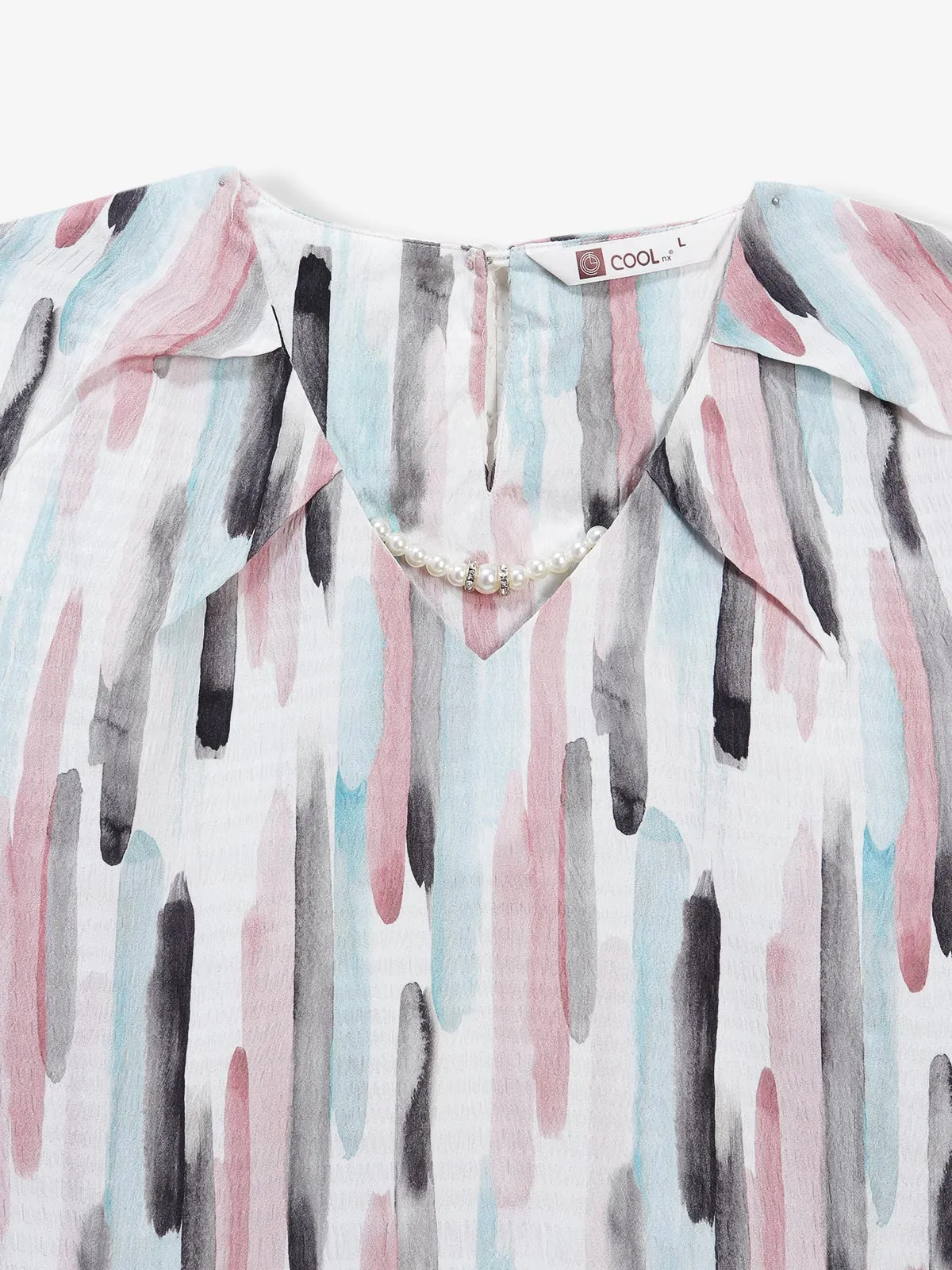COOL off-white printed top