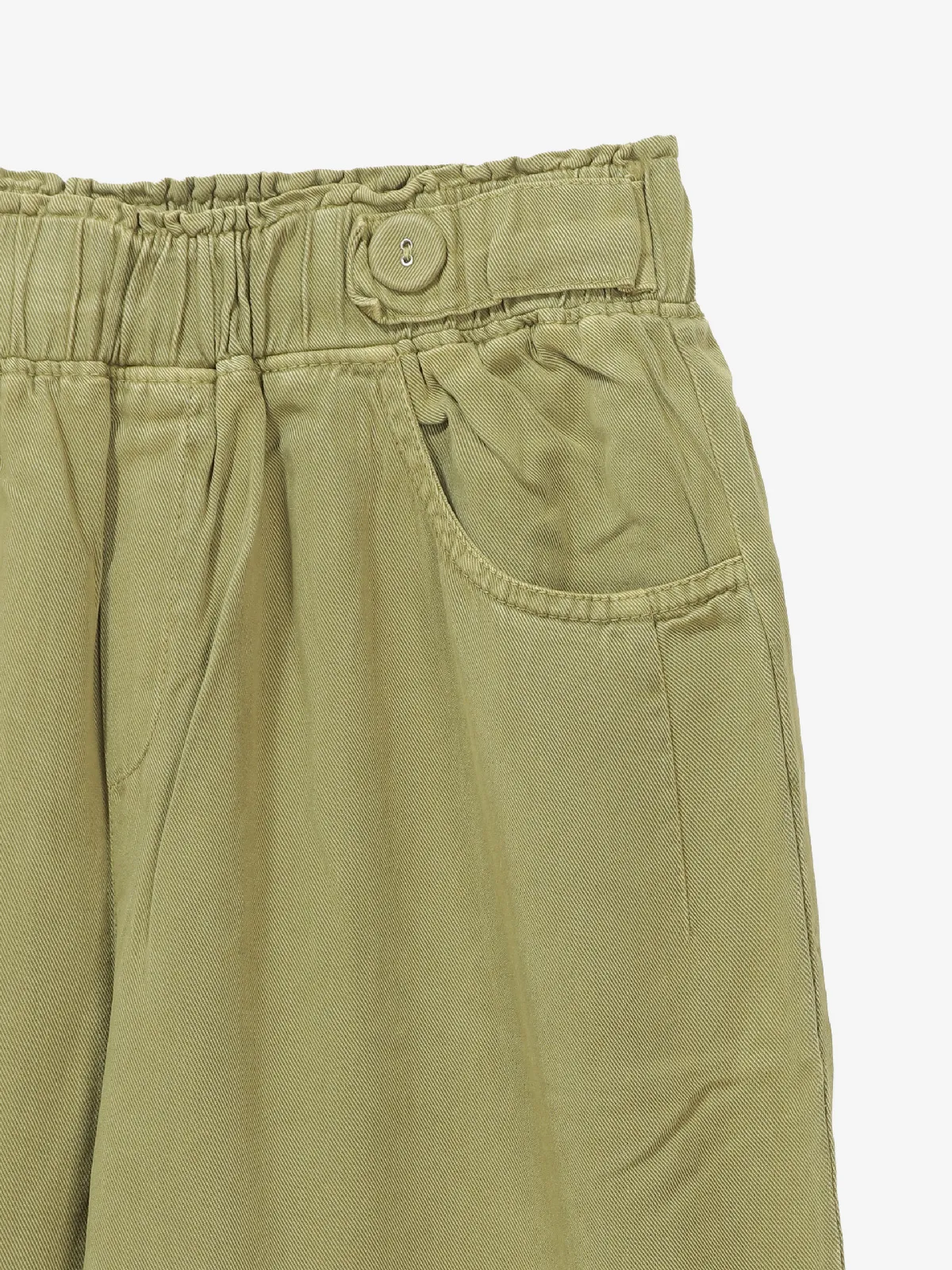 COOL olive solid cotton pant