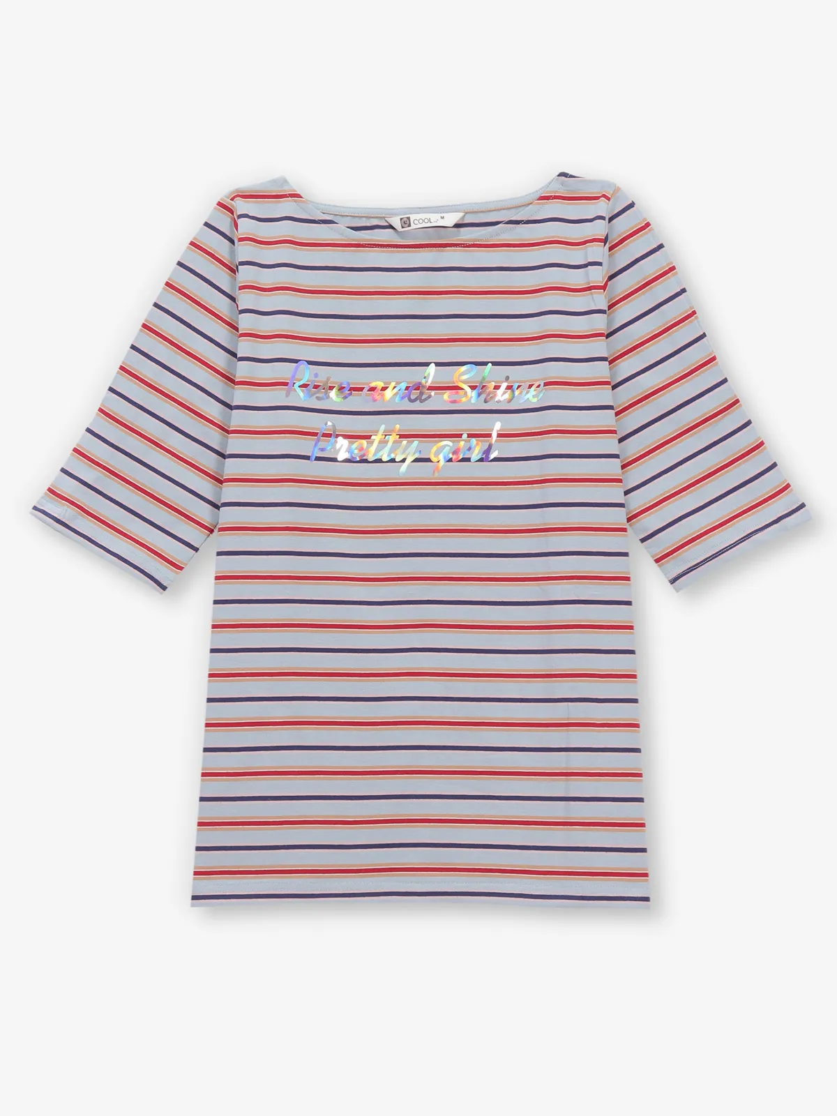 COOL stripe light grey silk top
