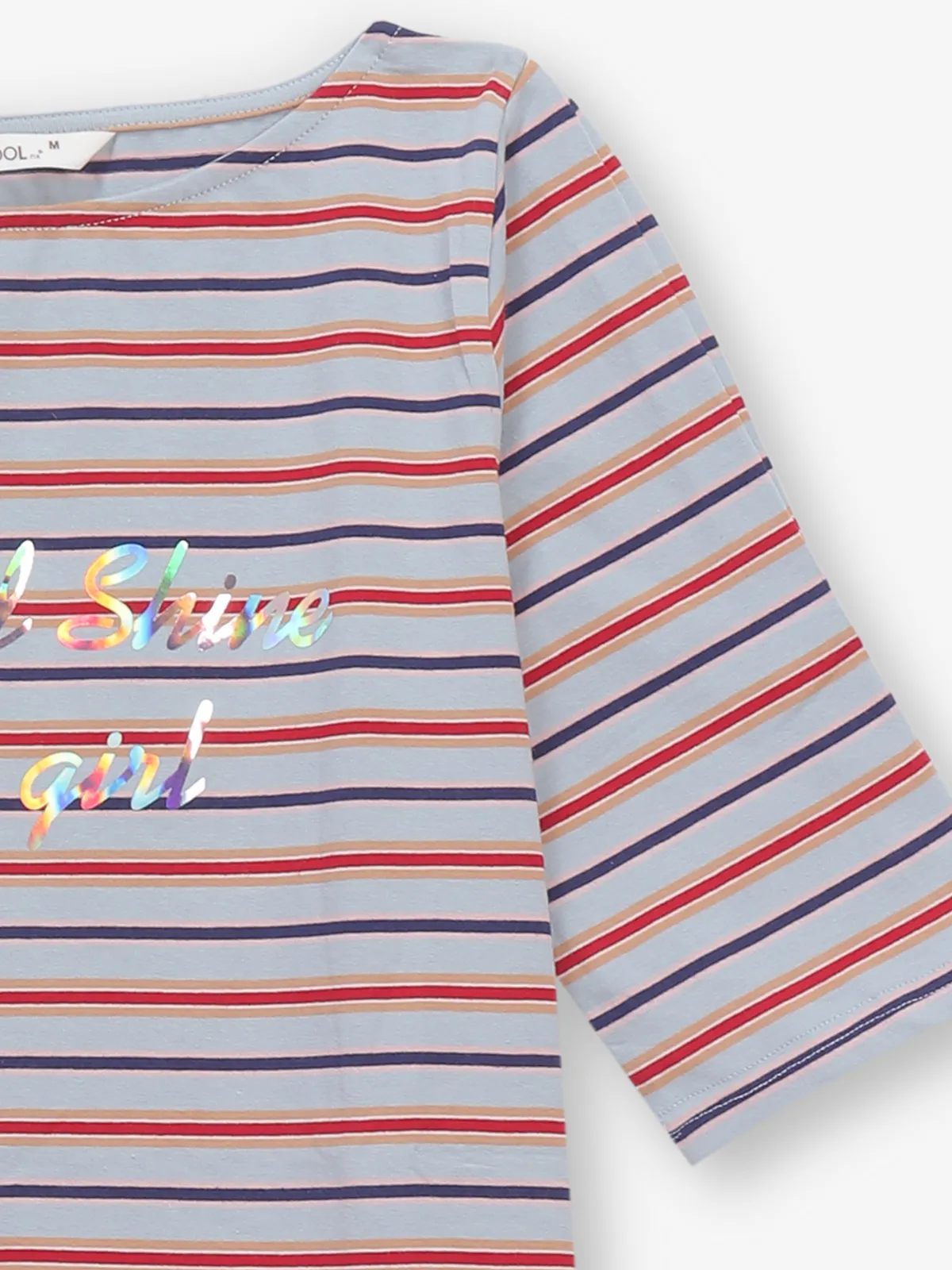 COOL stripe light grey silk top