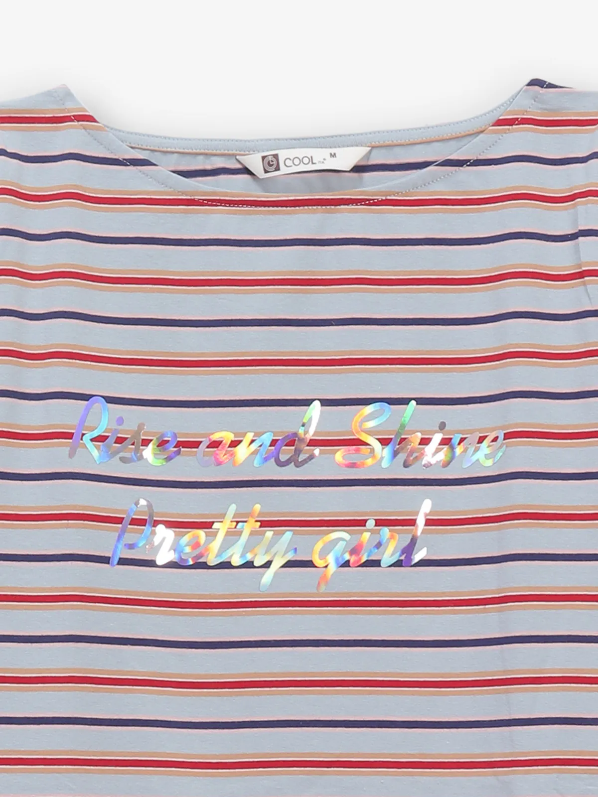 COOL stripe light grey silk top