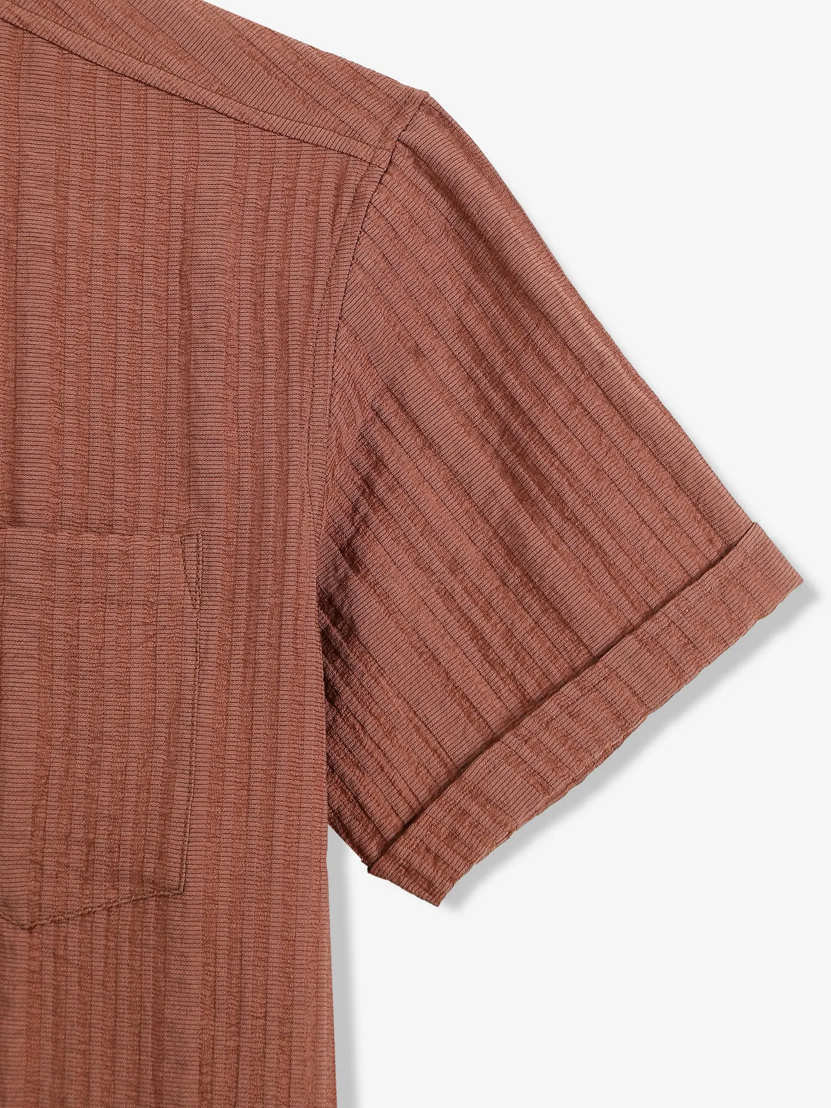 COPPER STONE brown stripe cotton shirt