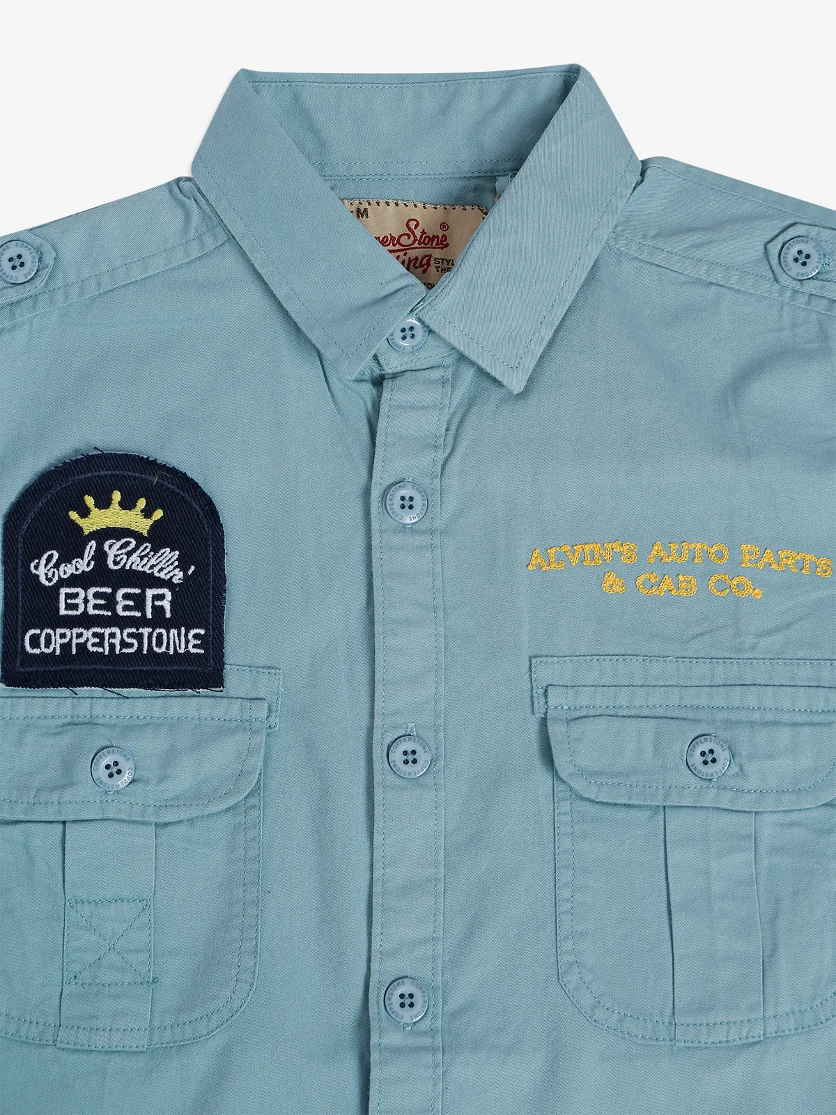 Copperstone light blue cotton shirt
