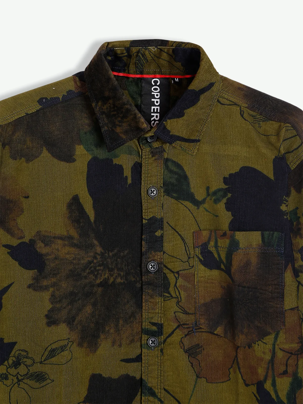 Copperstone military green printed shirt