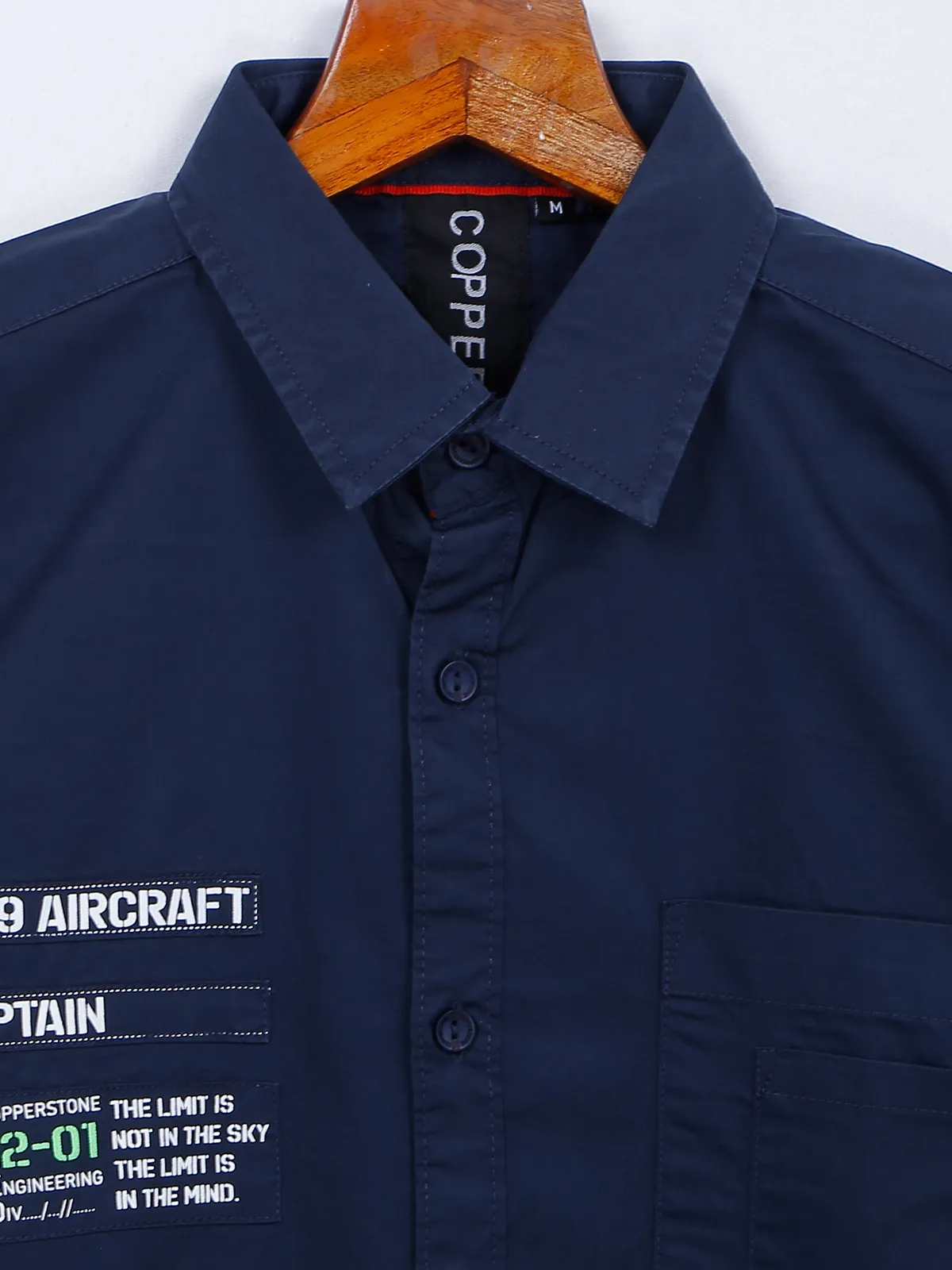 Copperstone navy casual cotton half sleeves shirt