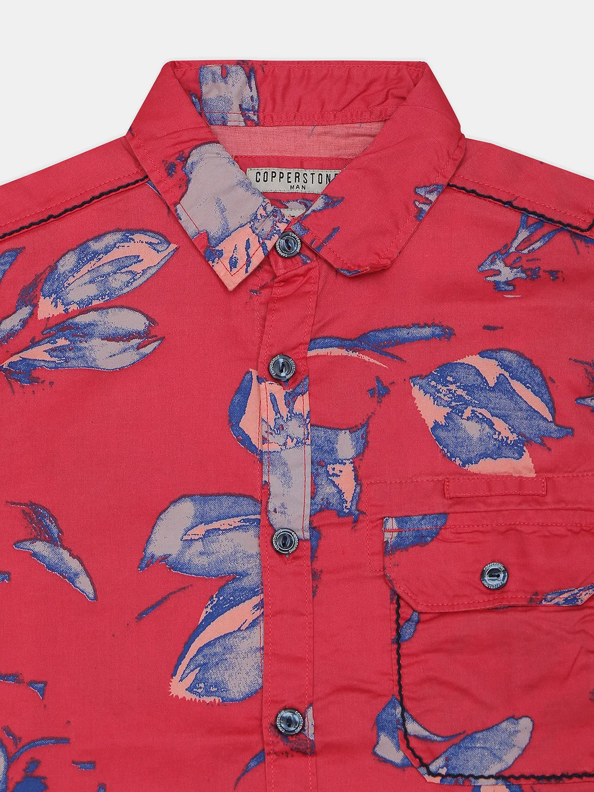 Copperstone pink printed cotton shirt