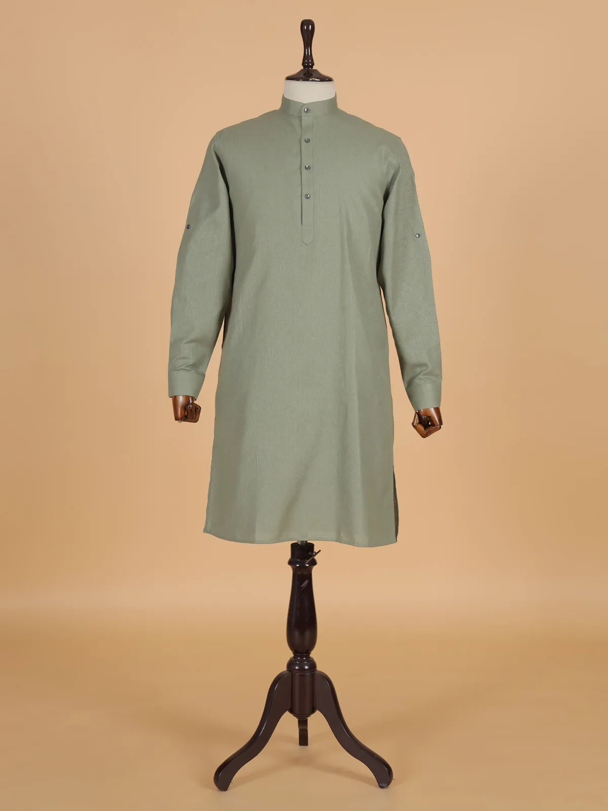 Cotton olive waistcoat set for men