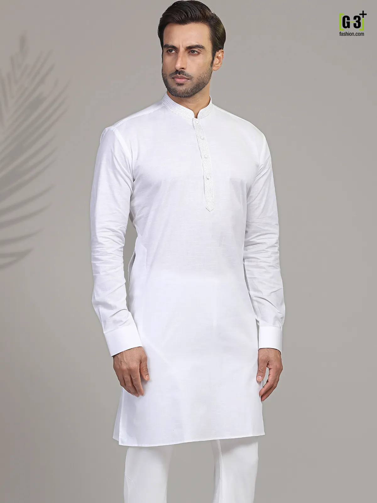 Cotton white kurta for mens