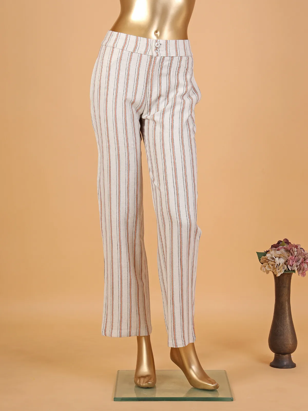 Cream and peach stripe co-ord set