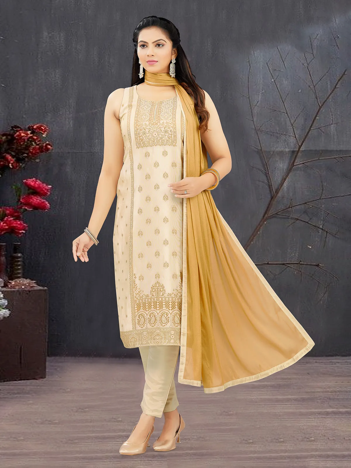 dola silk dress Yellow Long Flared Dola Silk Dress