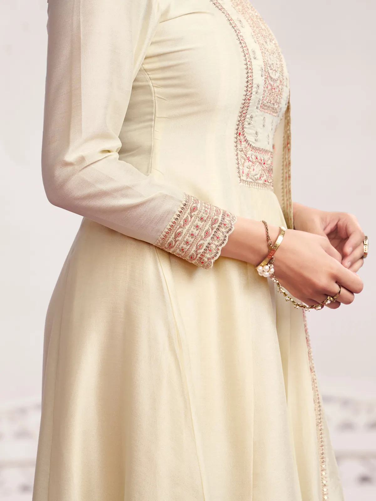 Cream royal festive anarkali elegance