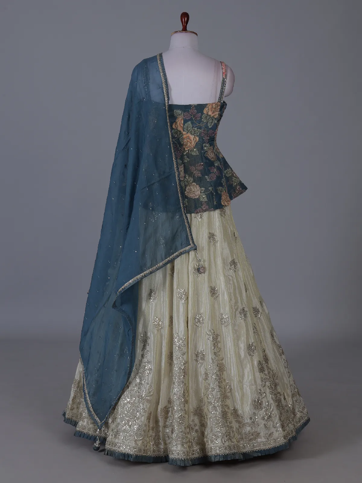 peplum dress with lehenga Mint peplum top lehenga set L