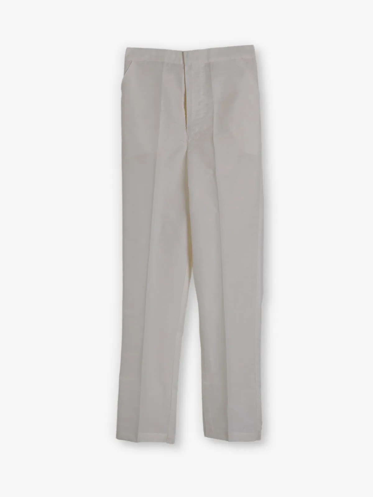 Cream terry rayon embroidered long jacket indowestern