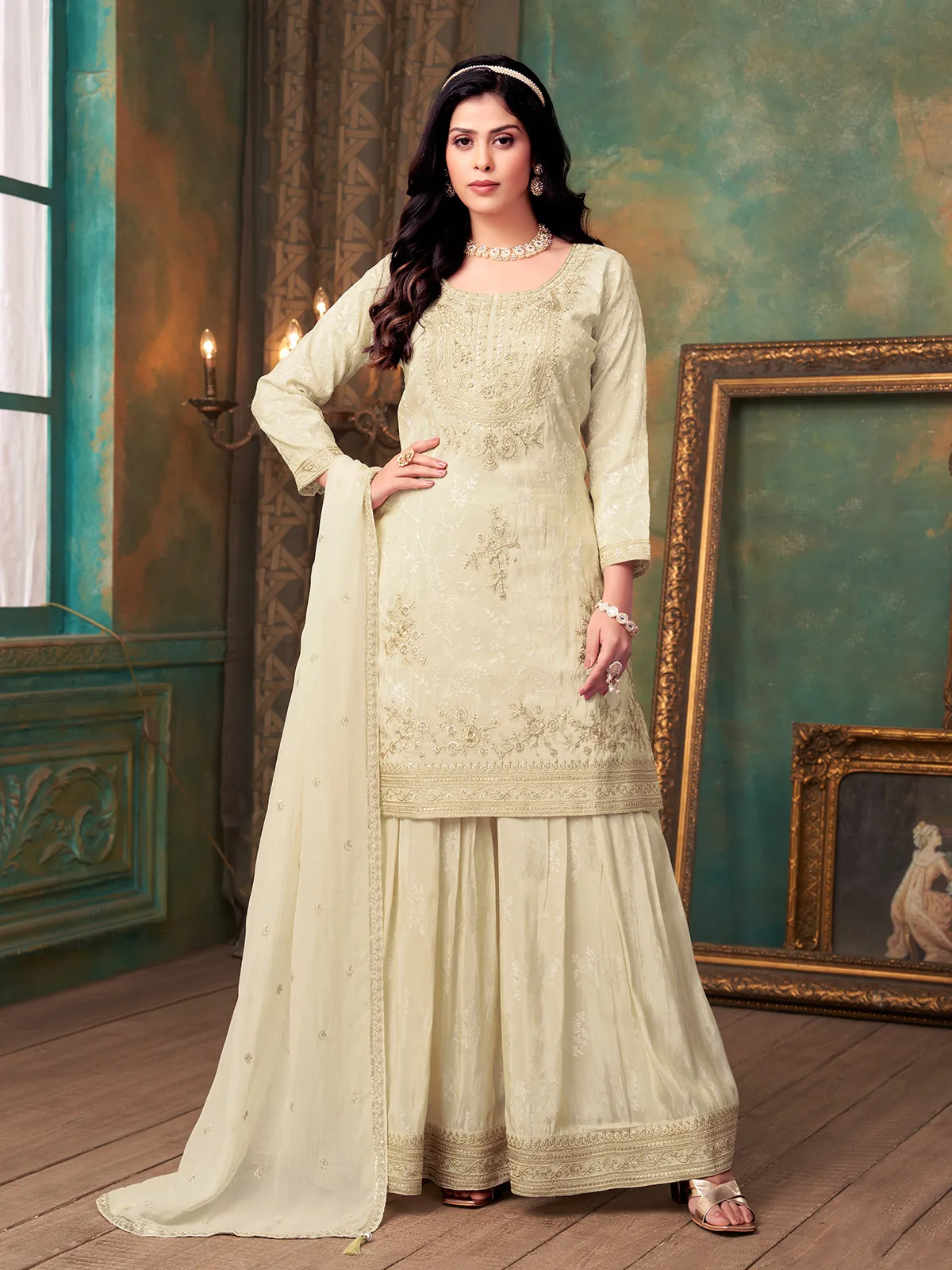 cream pakistani dress Shop Latest Cream Pakistani Suits Online