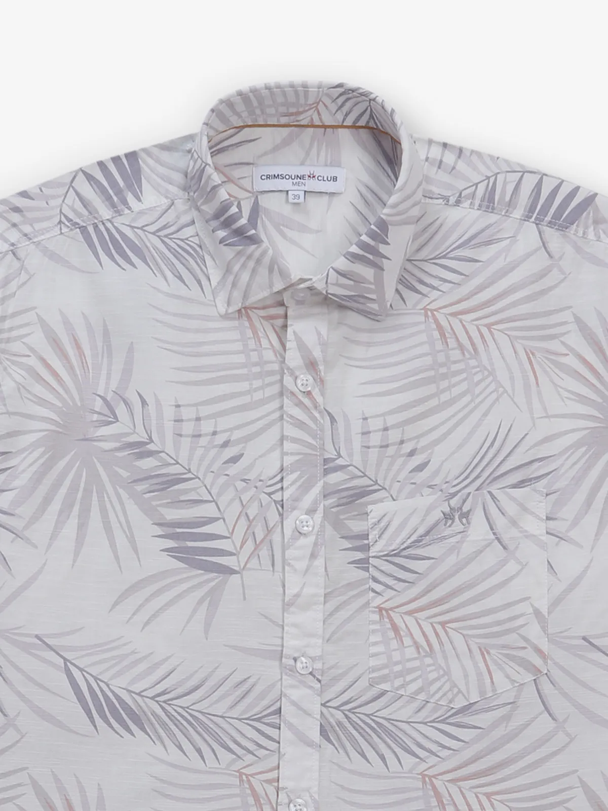 CRIMSONE CLUB grey printed cotton shirt