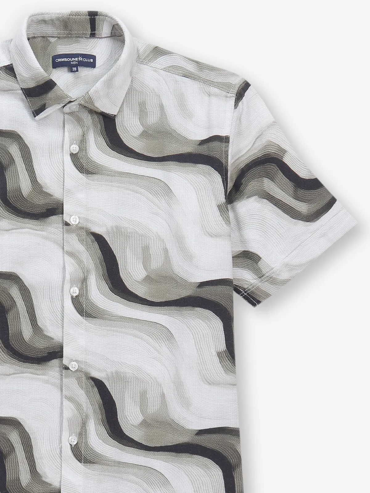 CRIMSONE CLUB off-white cotton printed shirt