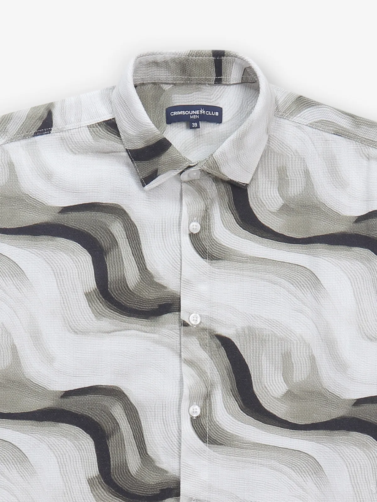 CRIMSONE CLUB off-white cotton printed shirt