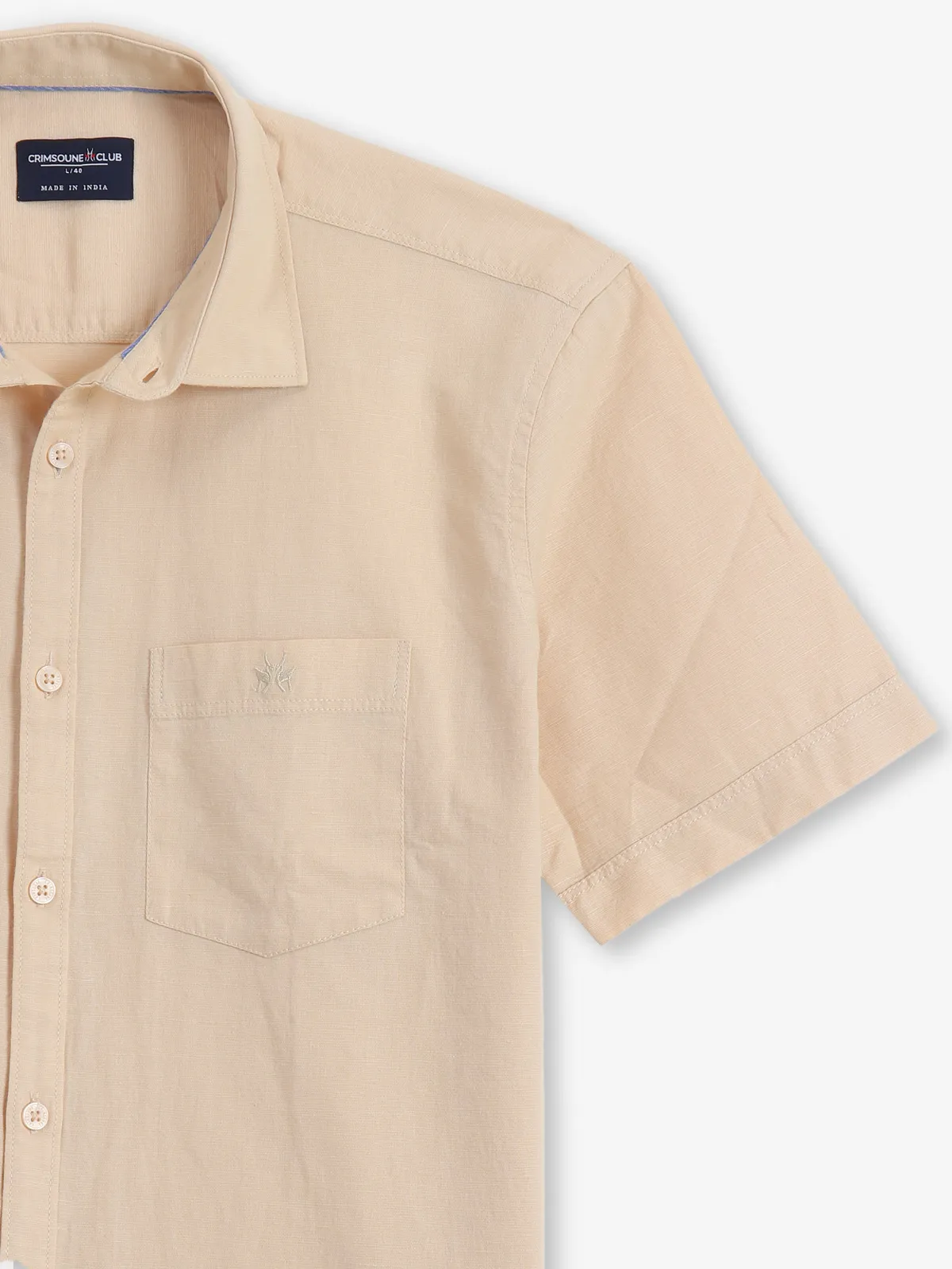 CRIMSOUNE CLUB beige casual cotton shirt