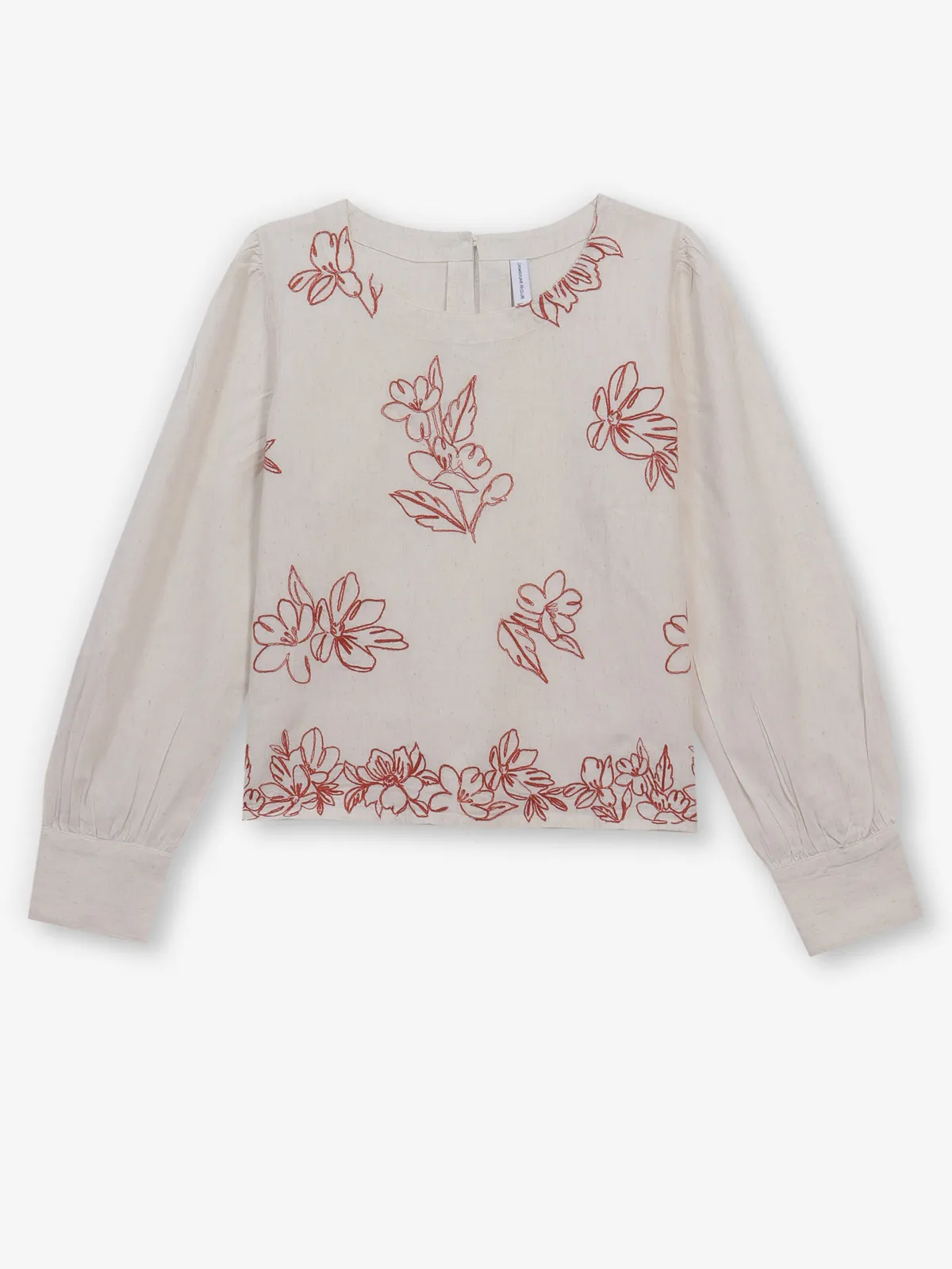 CRIMSOUNE CLUB beige cotton crop top