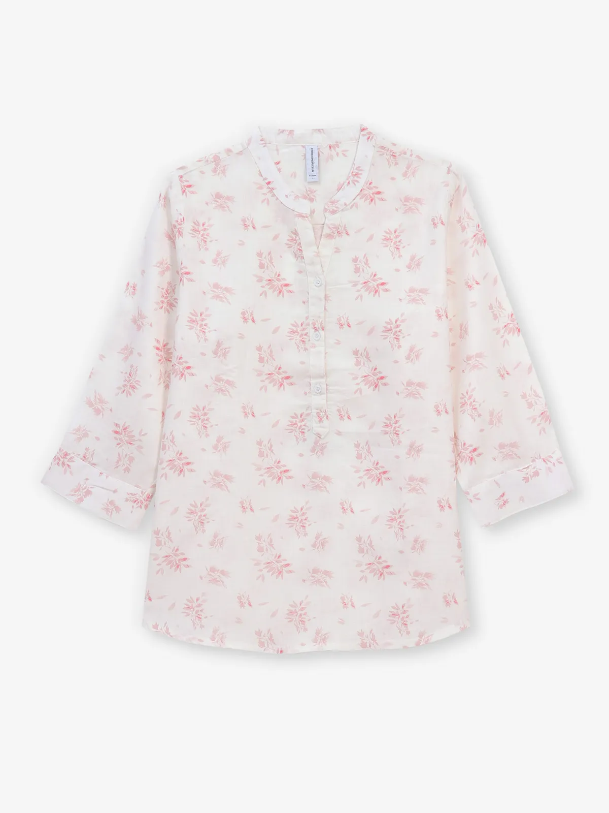 CRIMSOUNE CLUB beige printed cotton top