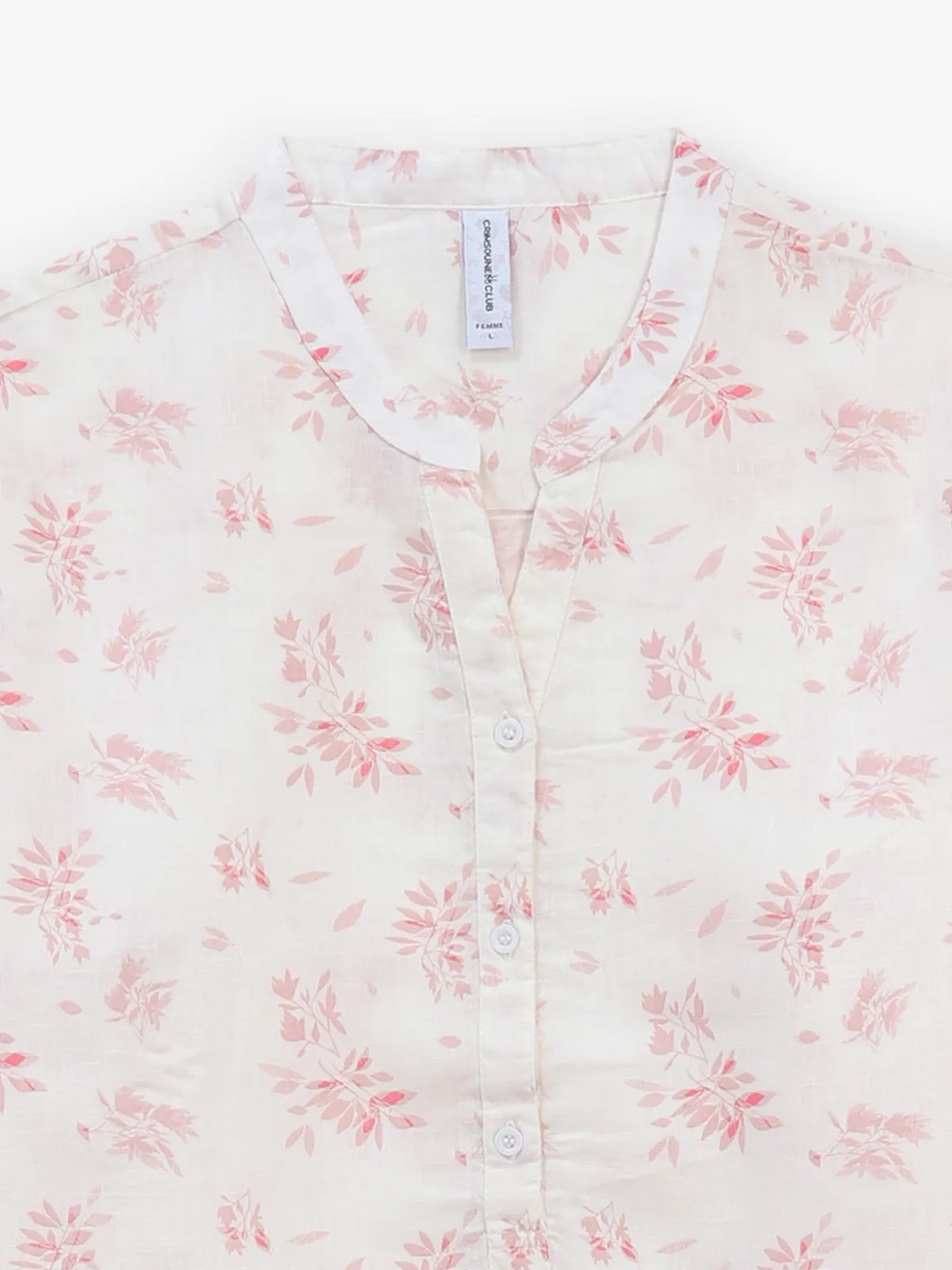 CRIMSOUNE CLUB beige printed cotton top