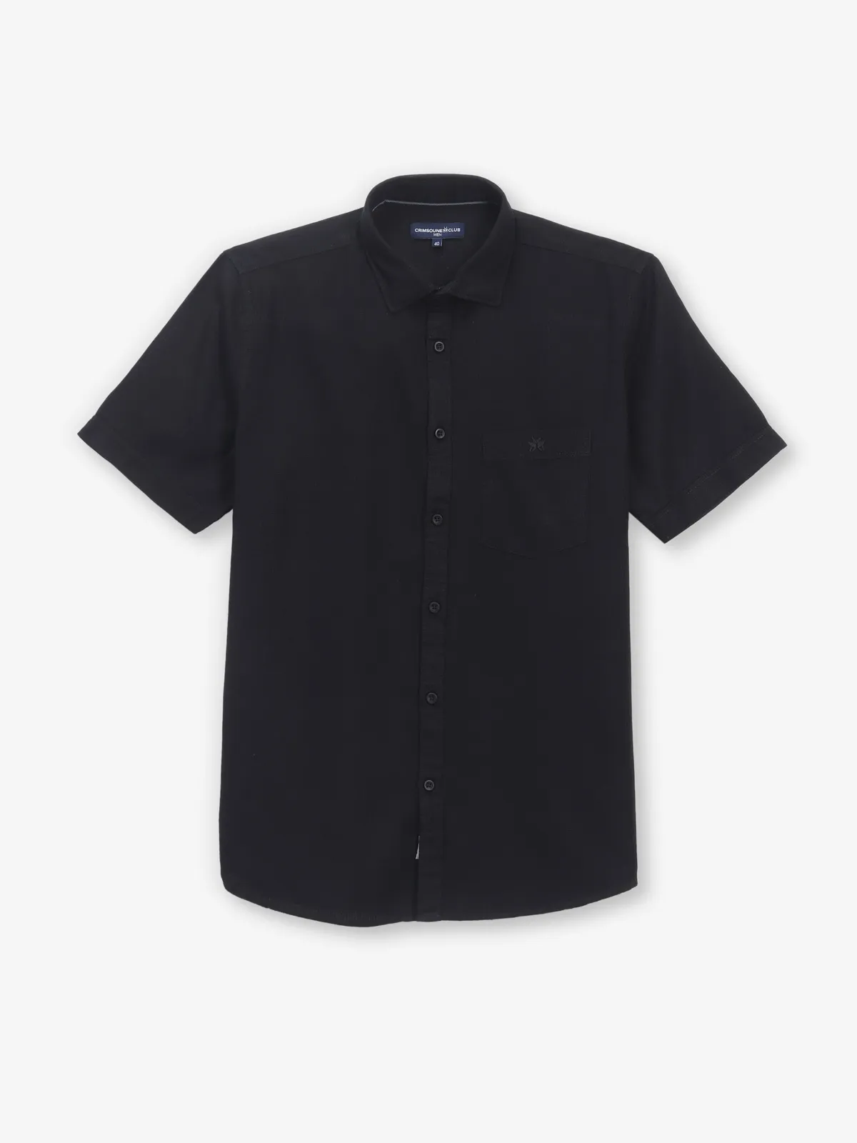 CRIMSOUNE CLUB black cotton slim fit shirt
