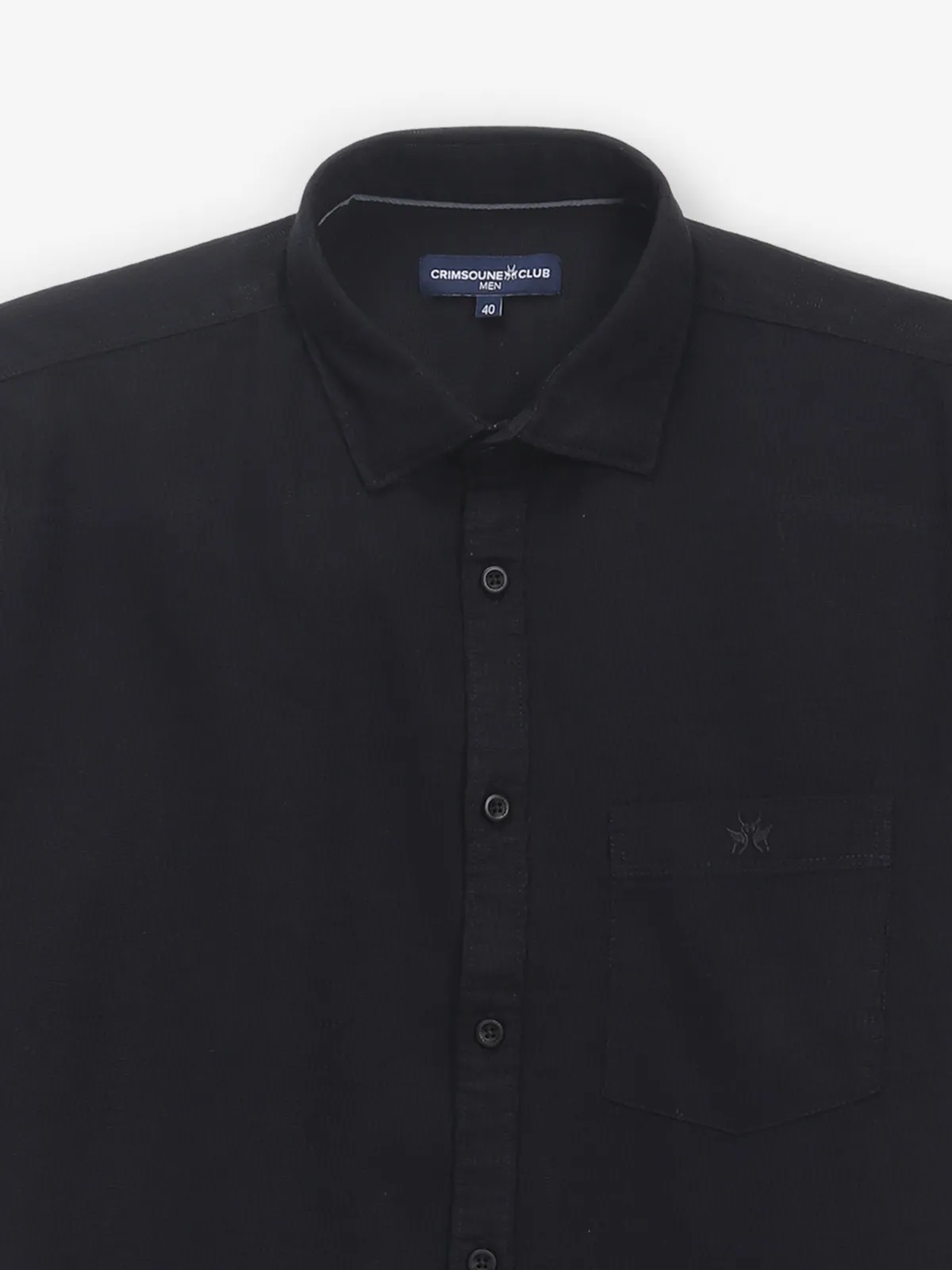 CRIMSOUNE CLUB black cotton slim fit shirt