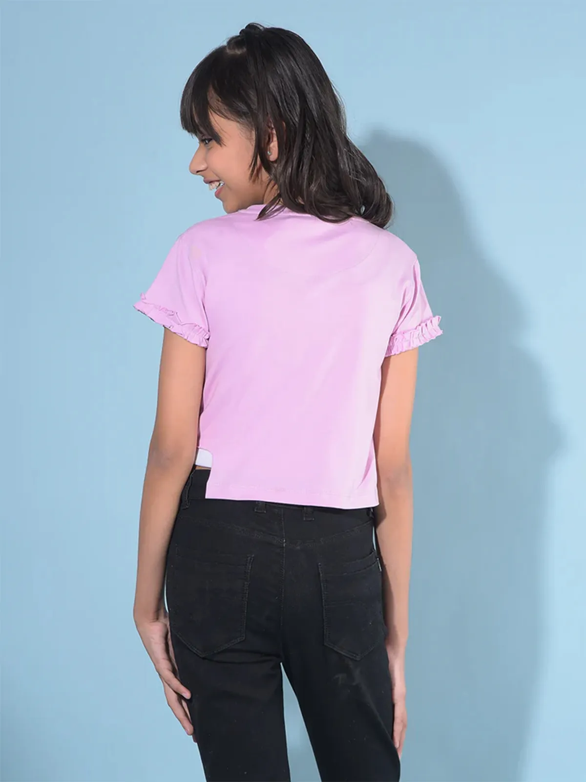 CRIMSOUNE CLUB cotton light purple t-shirt