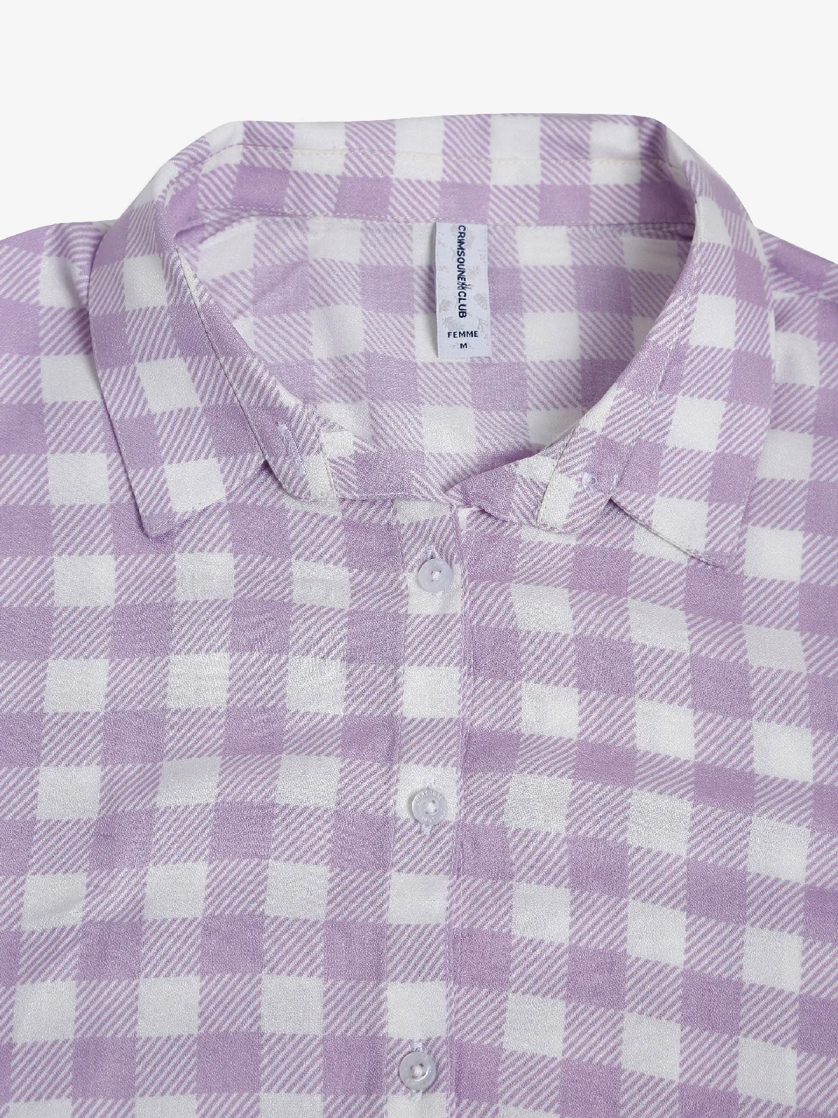Crimsoune Club light purple checks shirt
