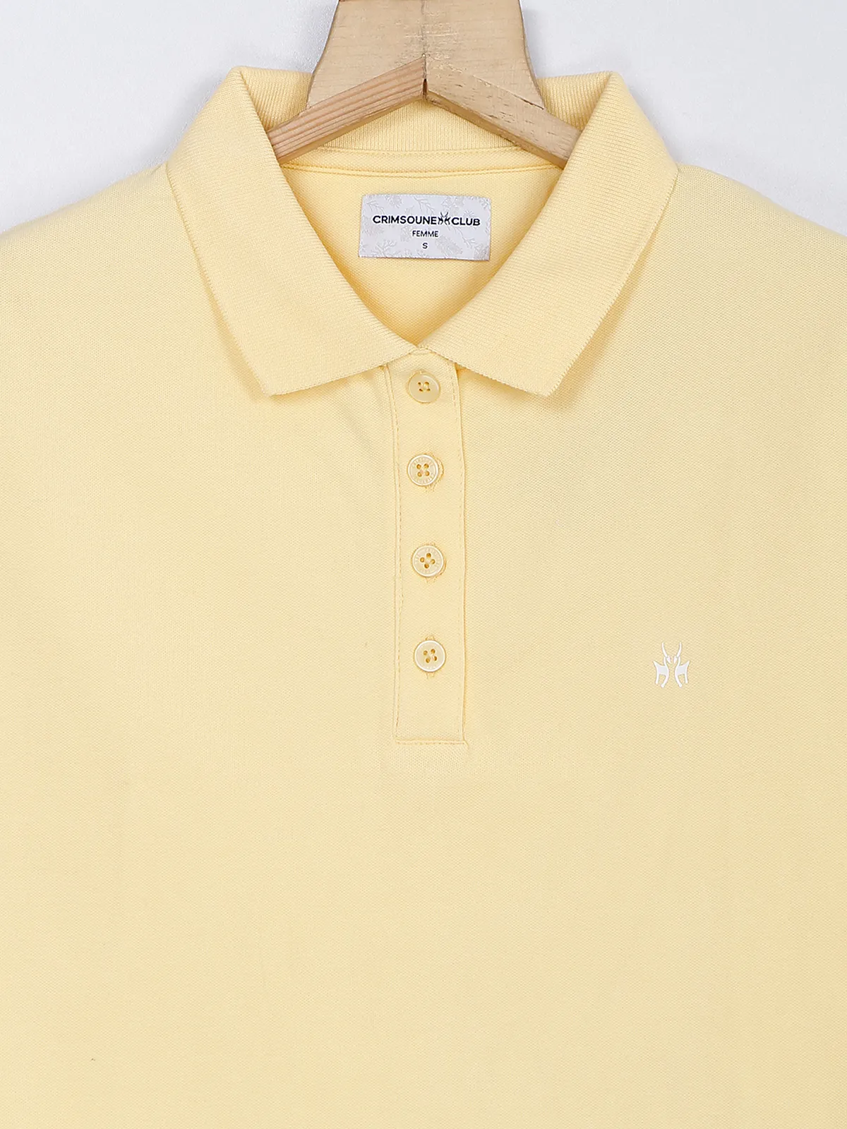 Crimsoune Club light yellow plain t shirt